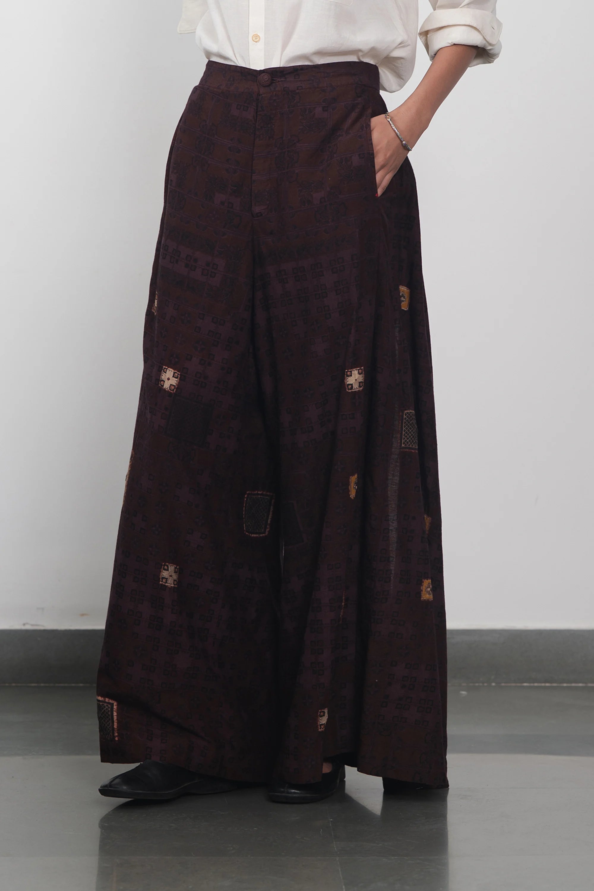 Chettinad Inspired Flared Shibori 
 Trousers