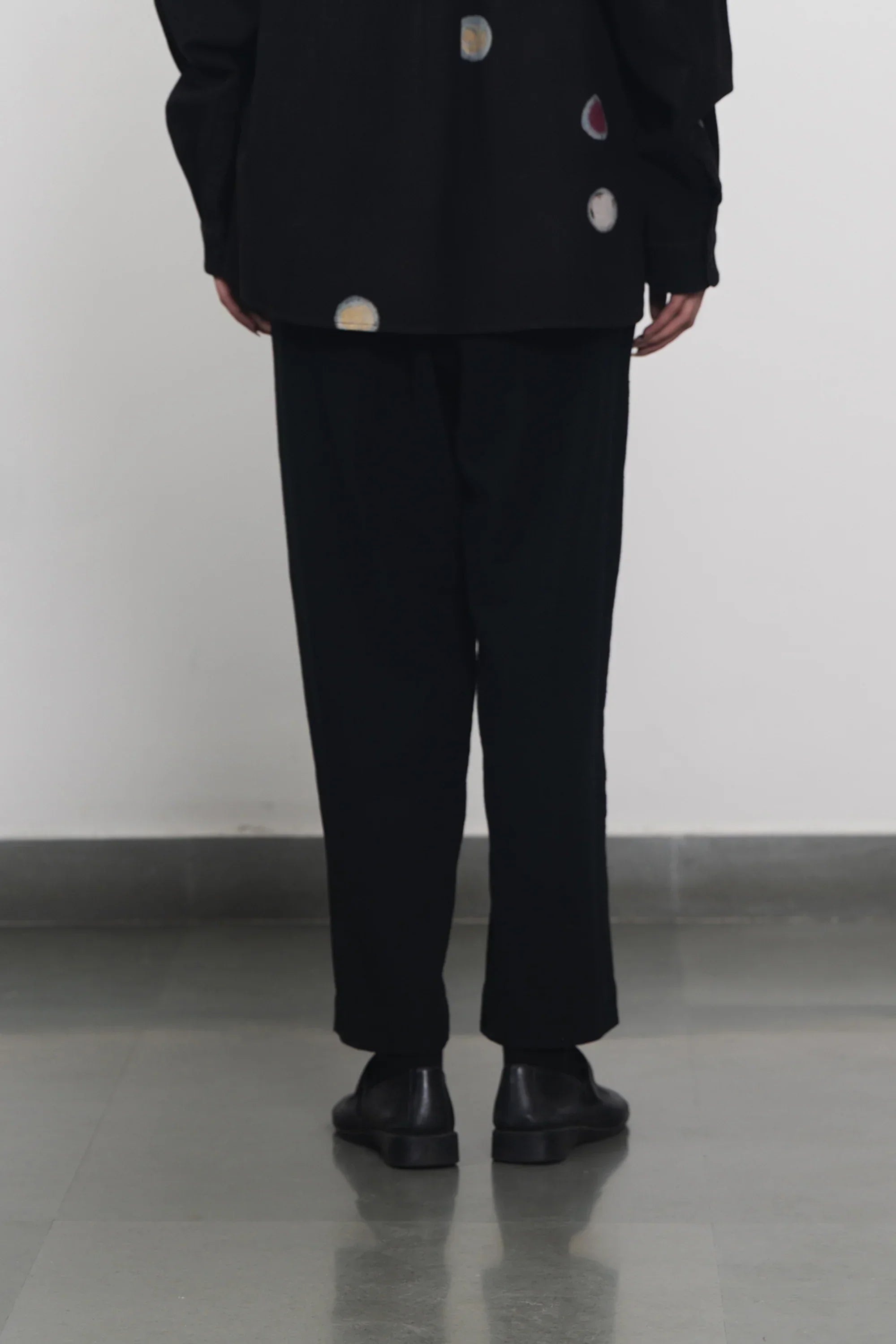 Cotton Elastic Pants in Black