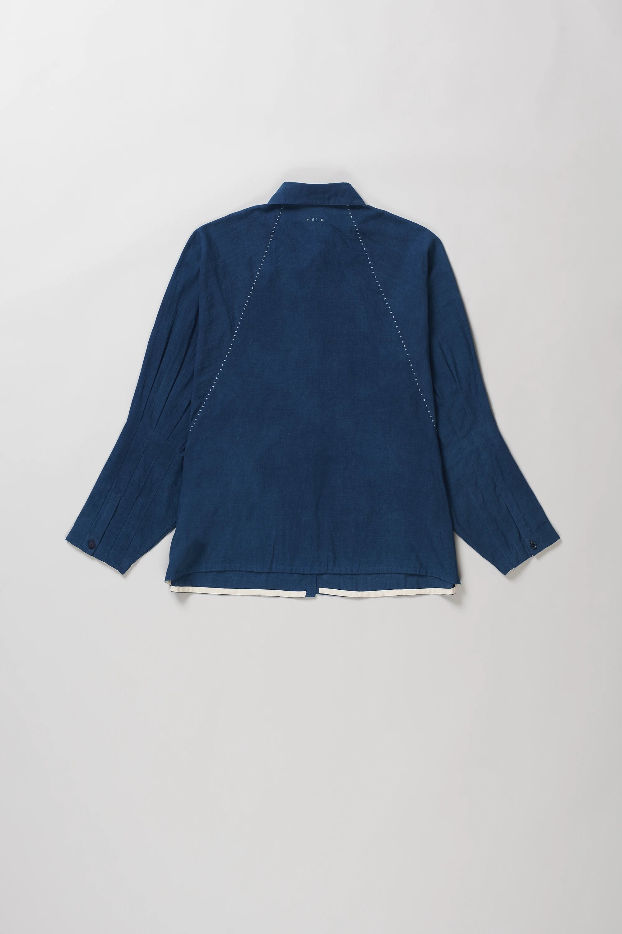 Elton Mul Cotton Shirt in Medium Indigo