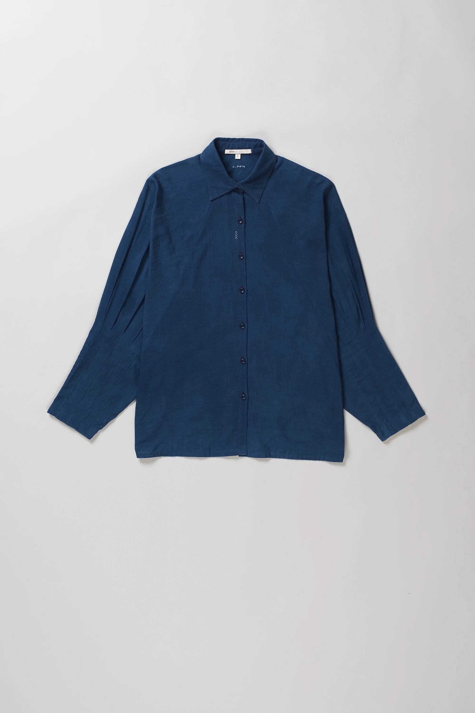 Elton Mul Cotton Shirt in Medium Indigo