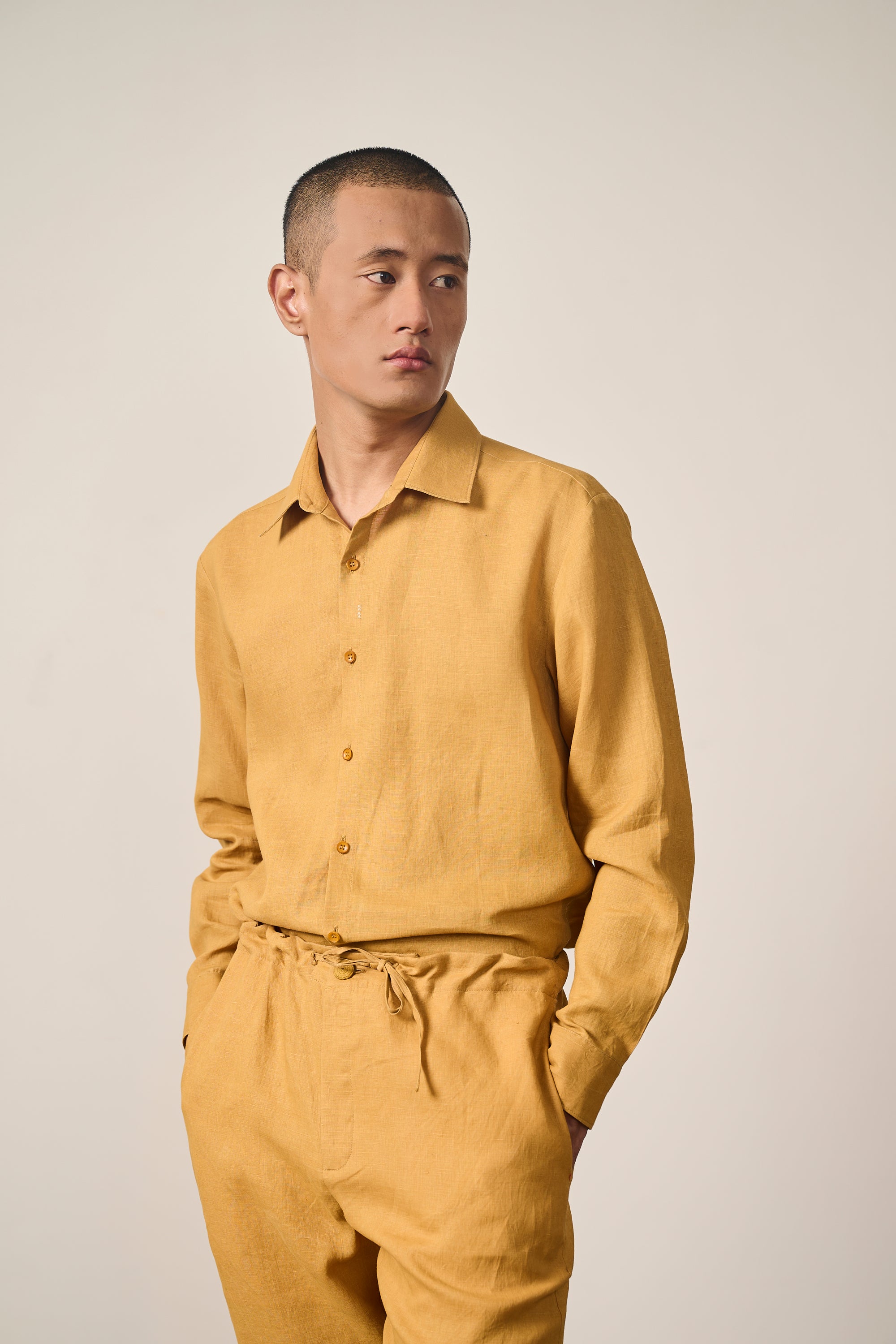 MUSTARD YELLOW STRING PANTS