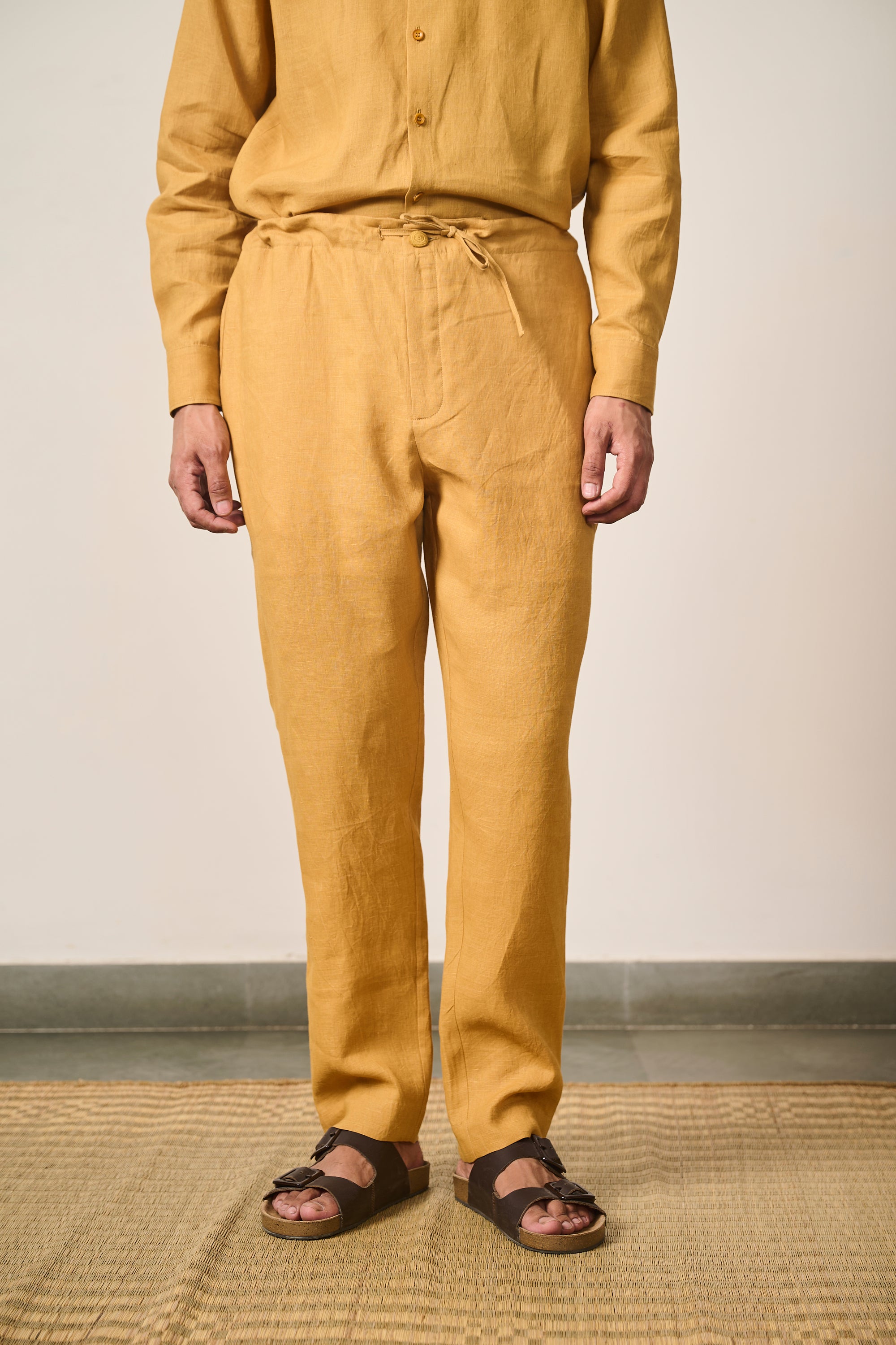 MUSTARD YELLOW STRING PANTS