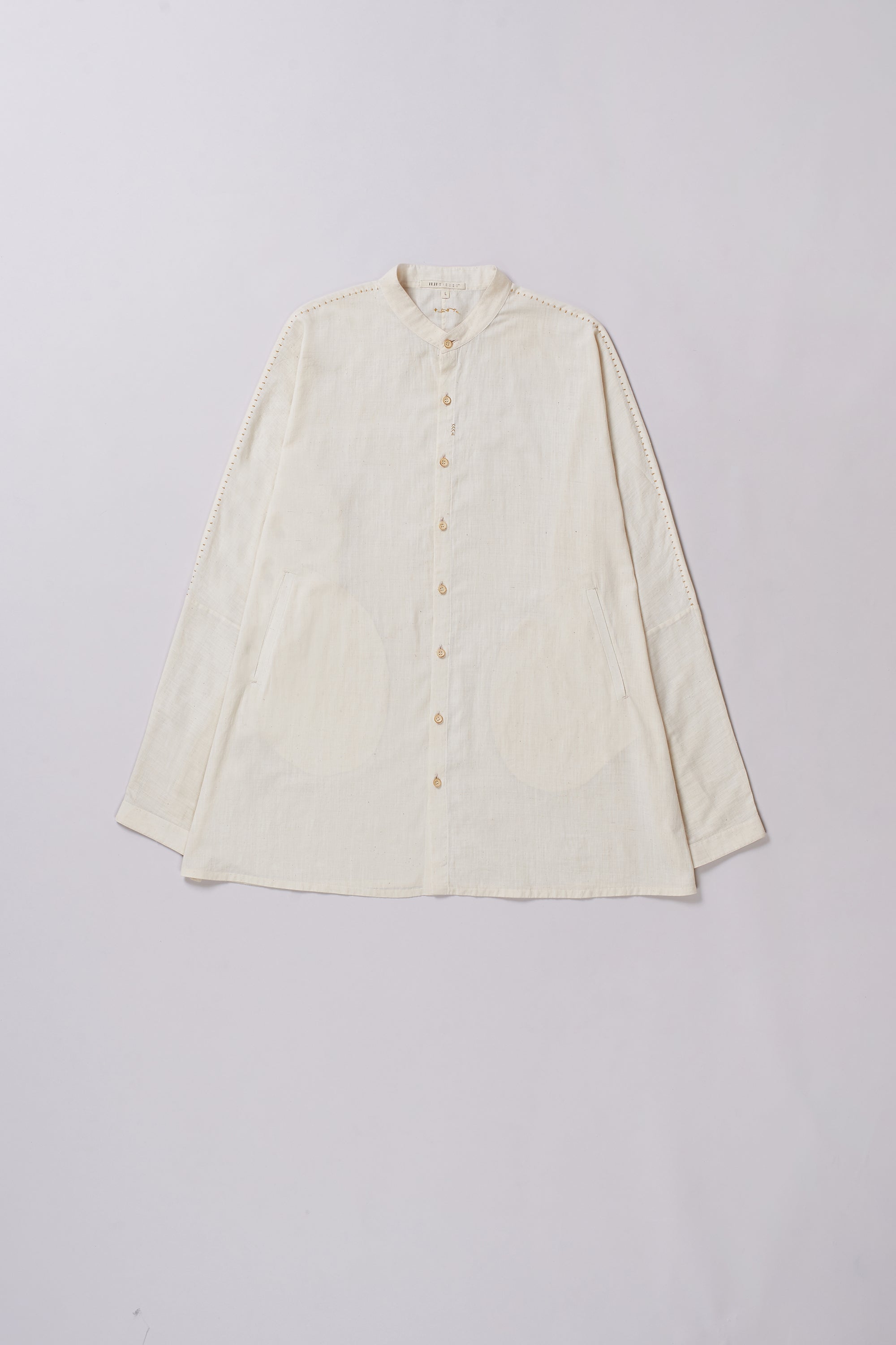 ECRU FINE COTTON UNISEX SHIRT