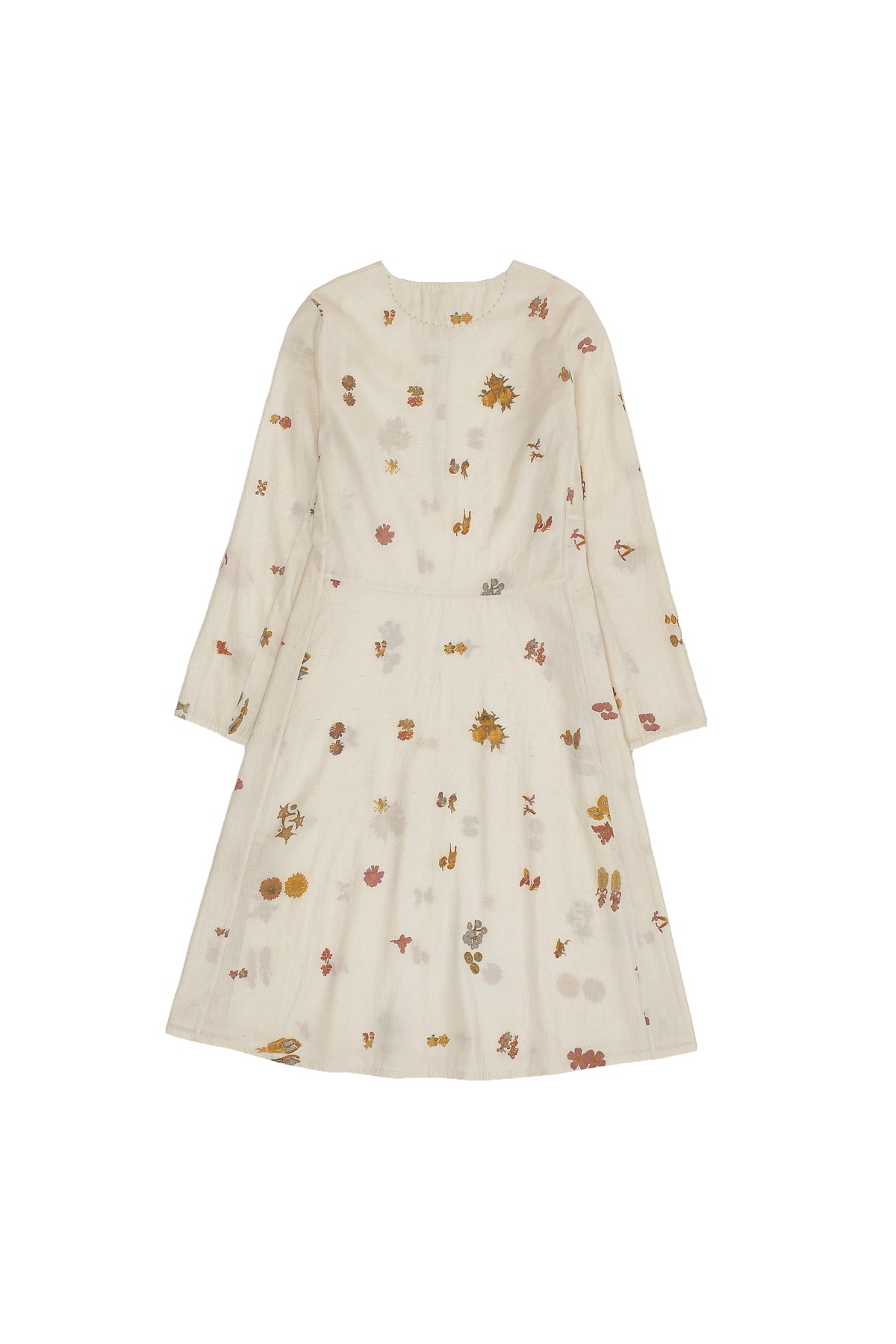 SCREEN PRINT ECRU DRESS