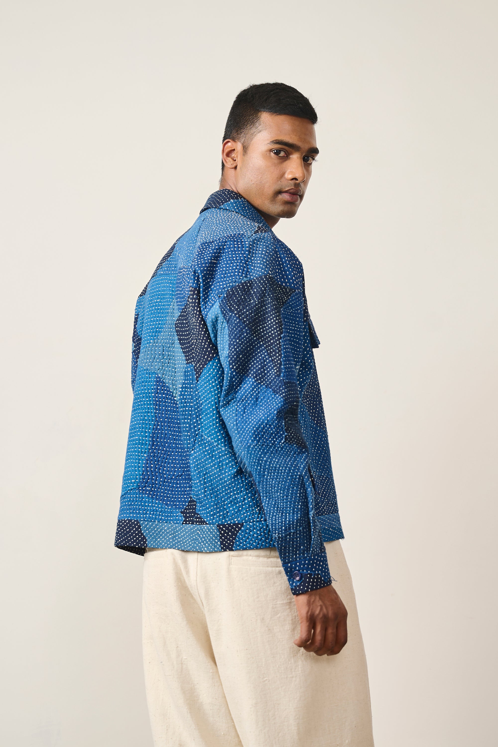 KANTHA PATCHWORK BUTTON DOWN JACKET