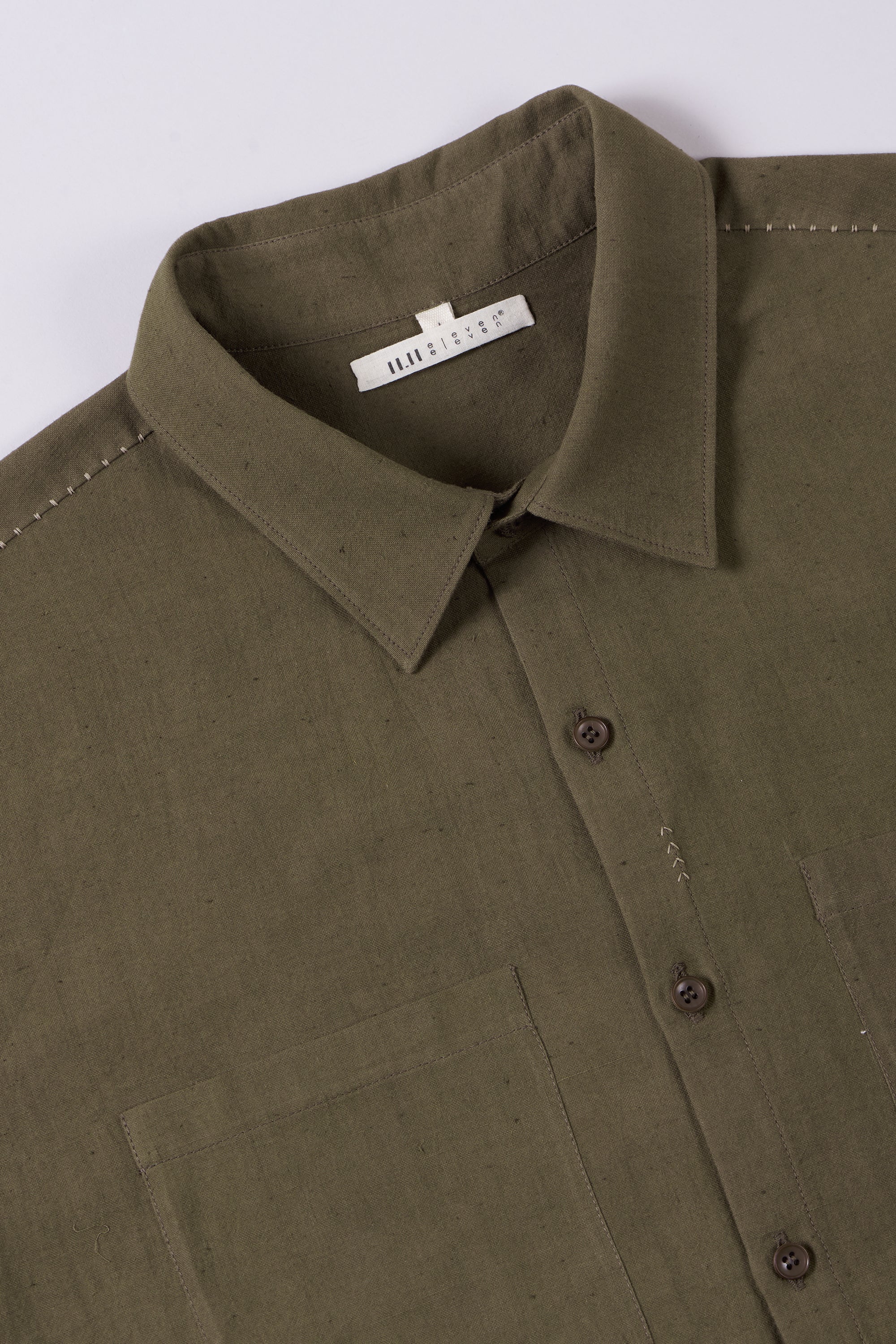 MUD GREEN HALF SLEEVE SHIRT
