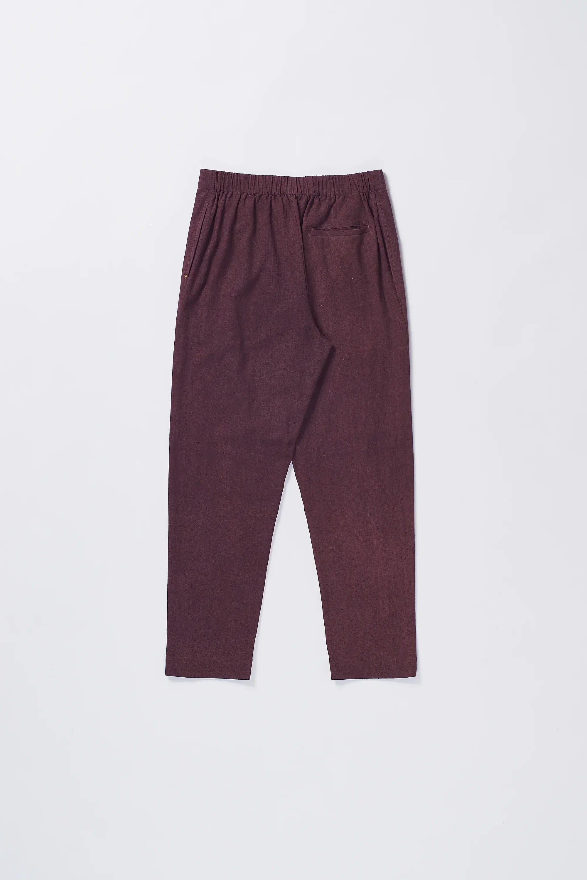 Tapered Fit Trousers in Purple Red