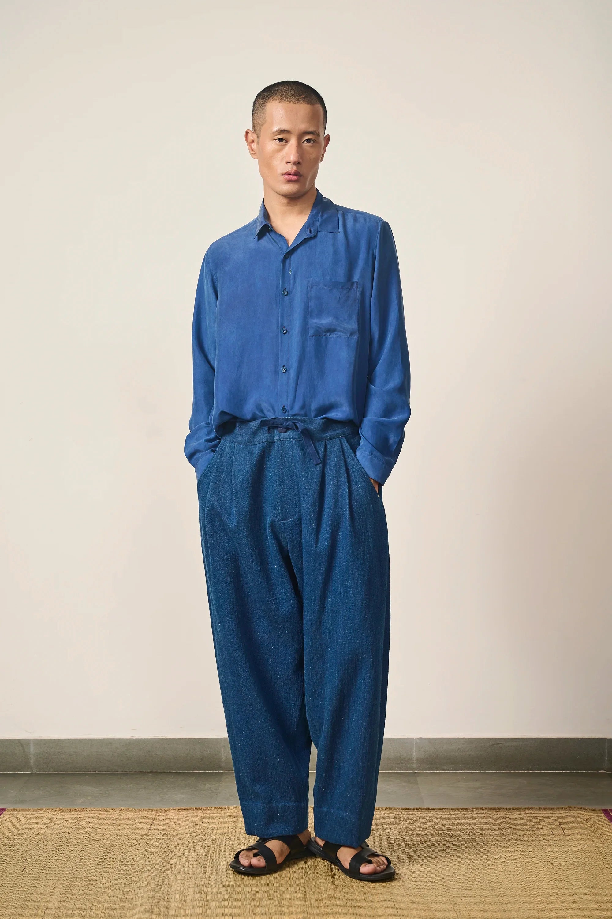Indigo Handspun Cotton Denim Pant