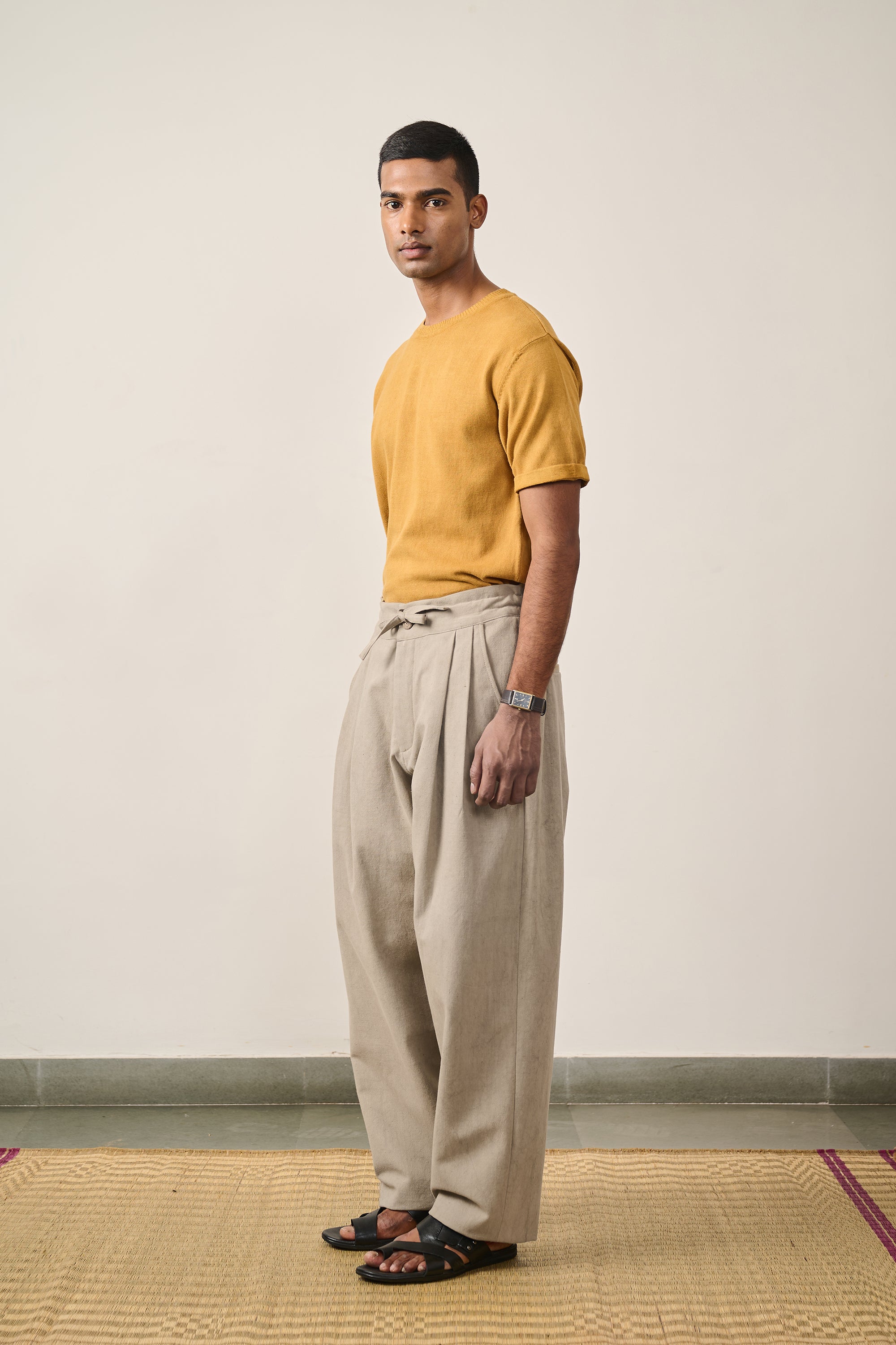 UNISEX COTTON TROUSERS IN SMOKE COLOR