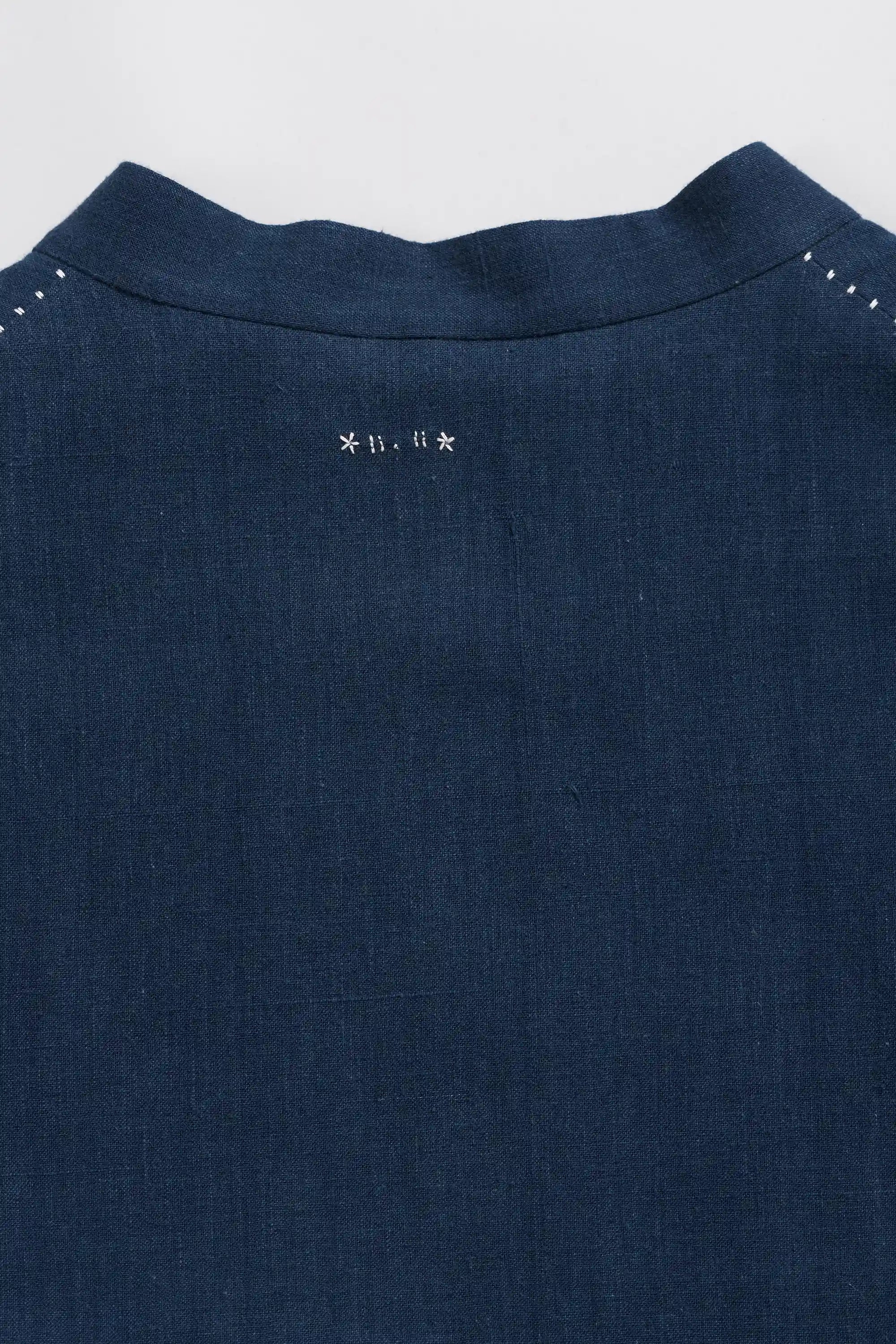 Back fabric close-up with hand details