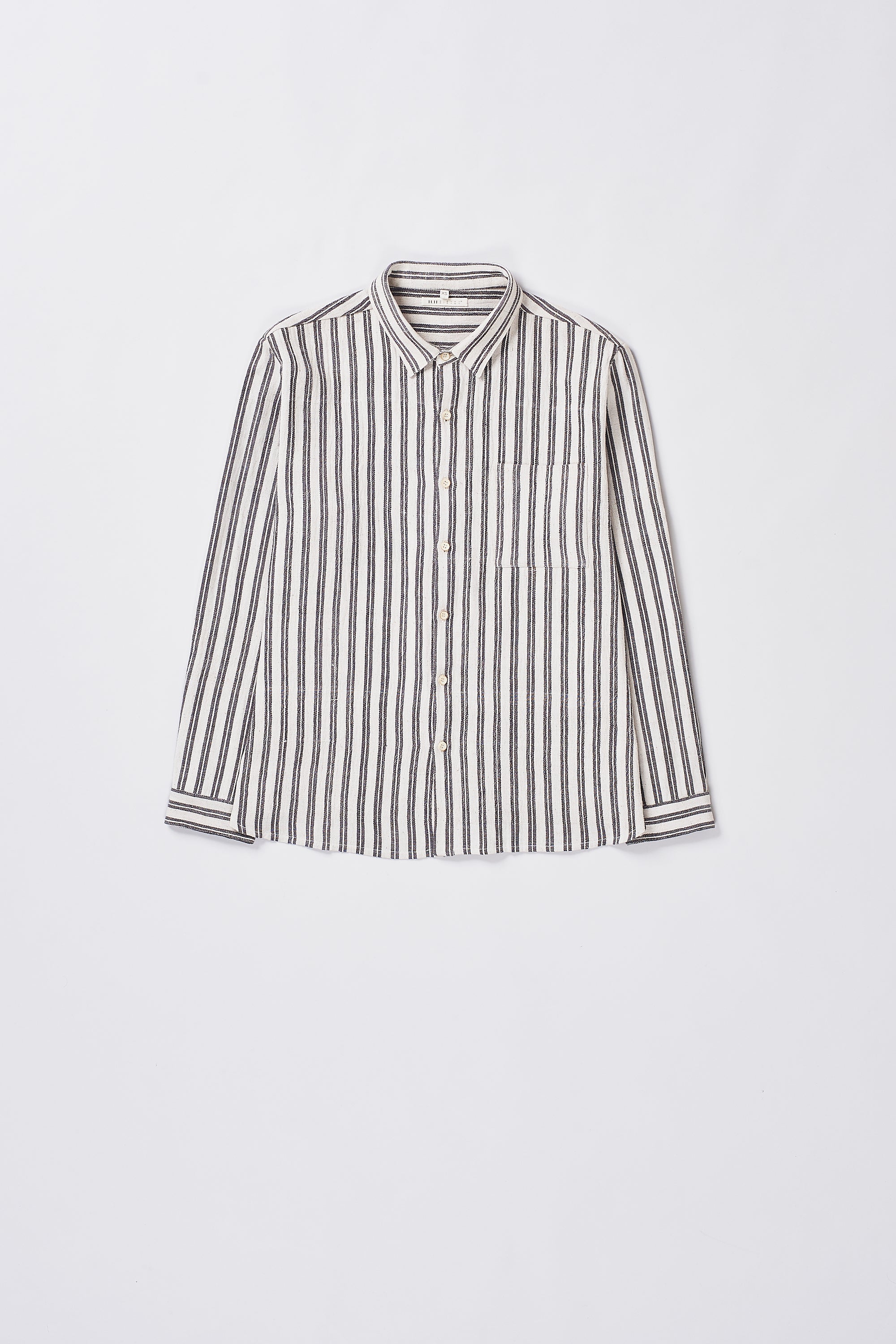 CHARCOAL ESSENTIAL STRIPE COTTON SHIRT