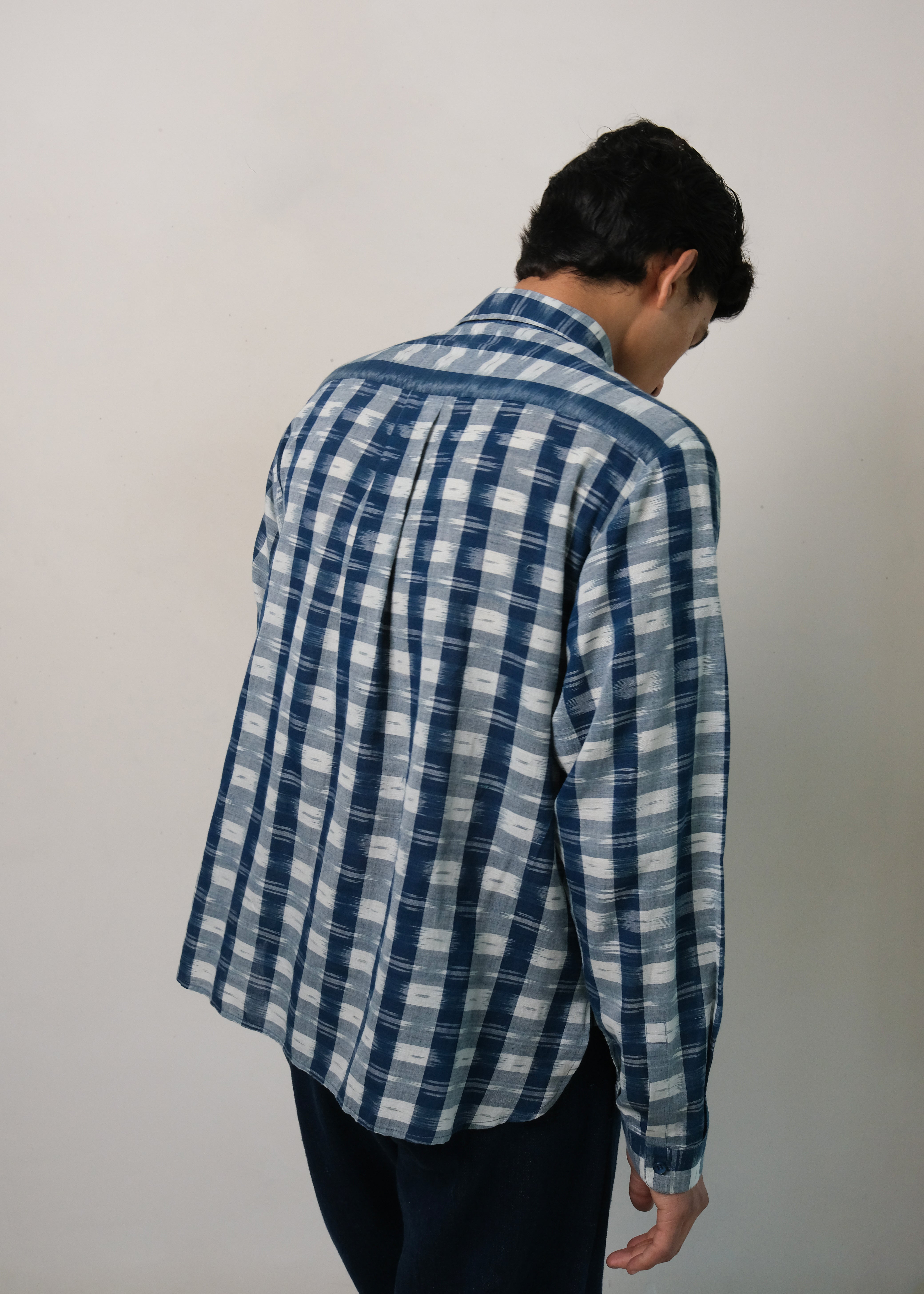 INDIGO STRIPES COTTON SHIRT