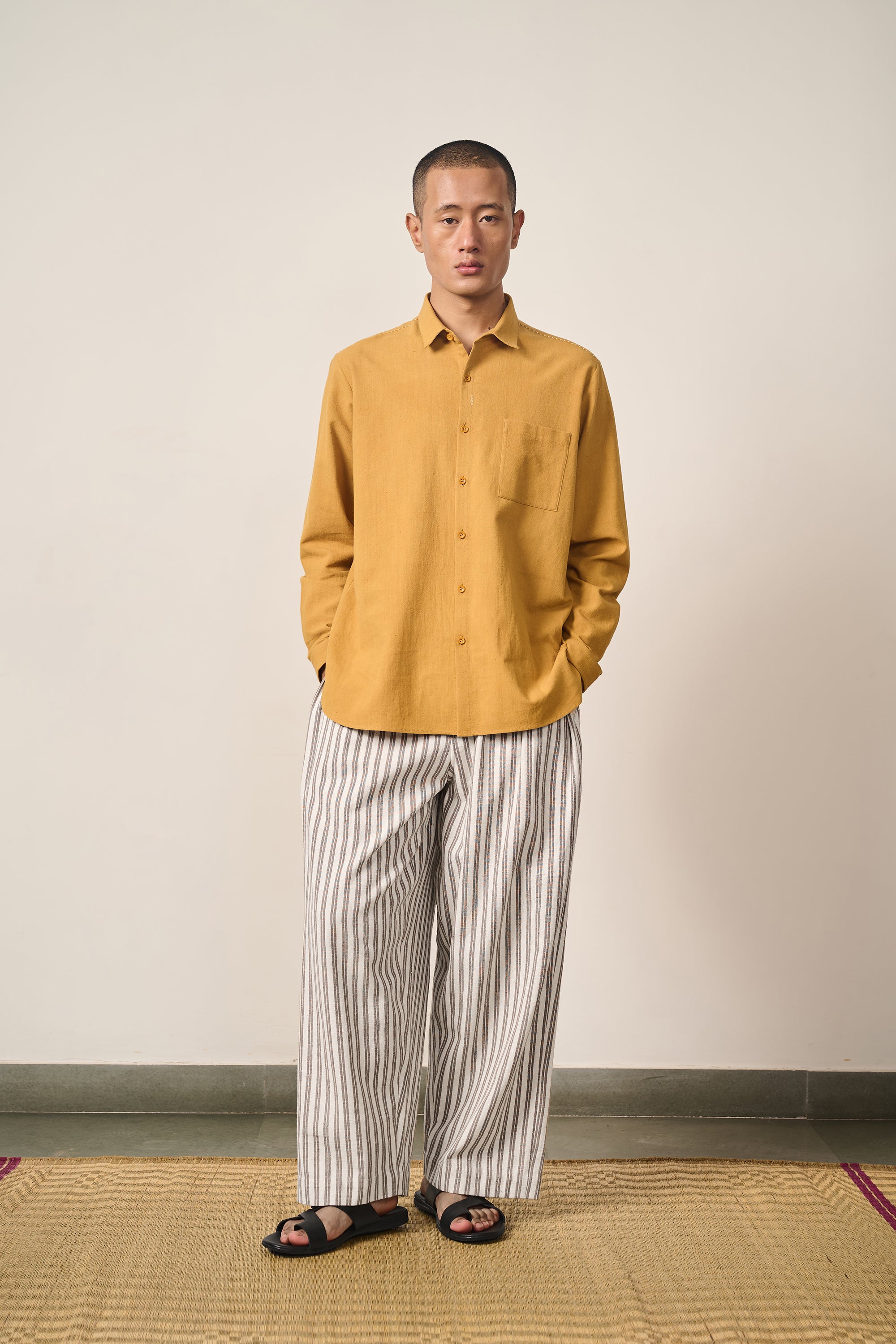 MUSTARD YELLOW COTTON UNISEX SHIRT