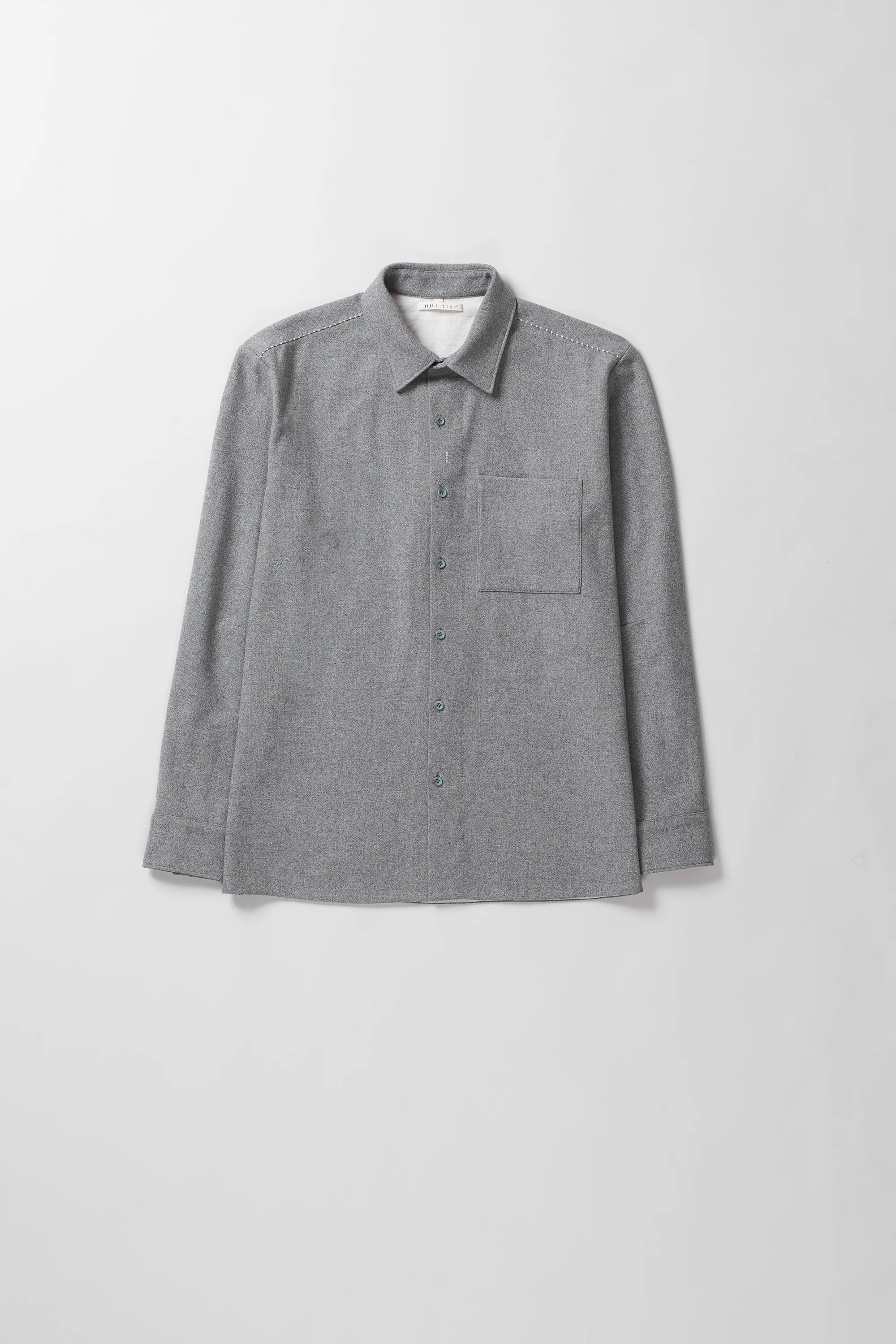 Ash Grey Cashmere Wool Oversized Shirt