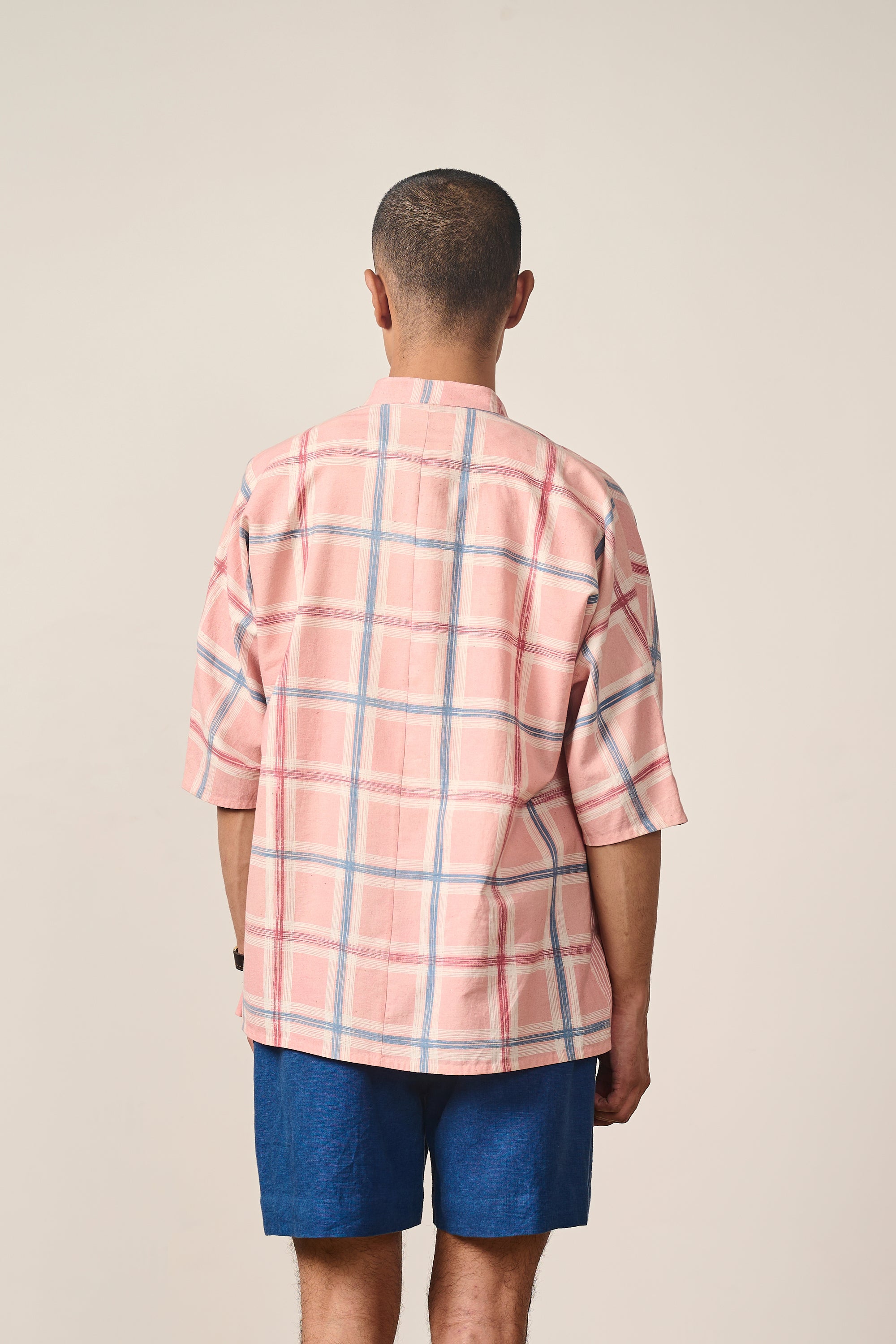 MULTI COLOURED STRIPED KIMONO HALF SLEEVE SHIRT