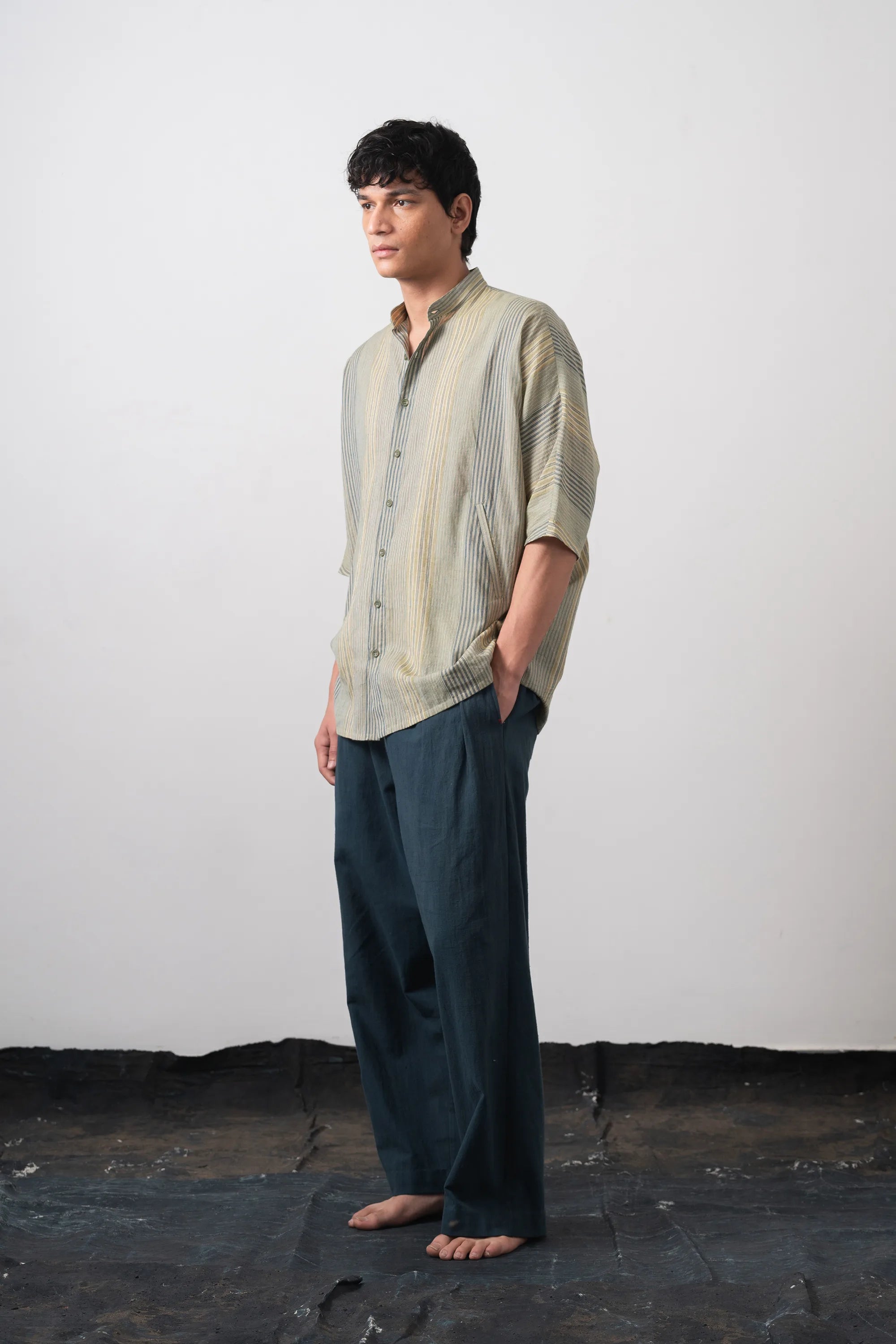 Mul Cotton Macca Shirt in Flaxen Yellow