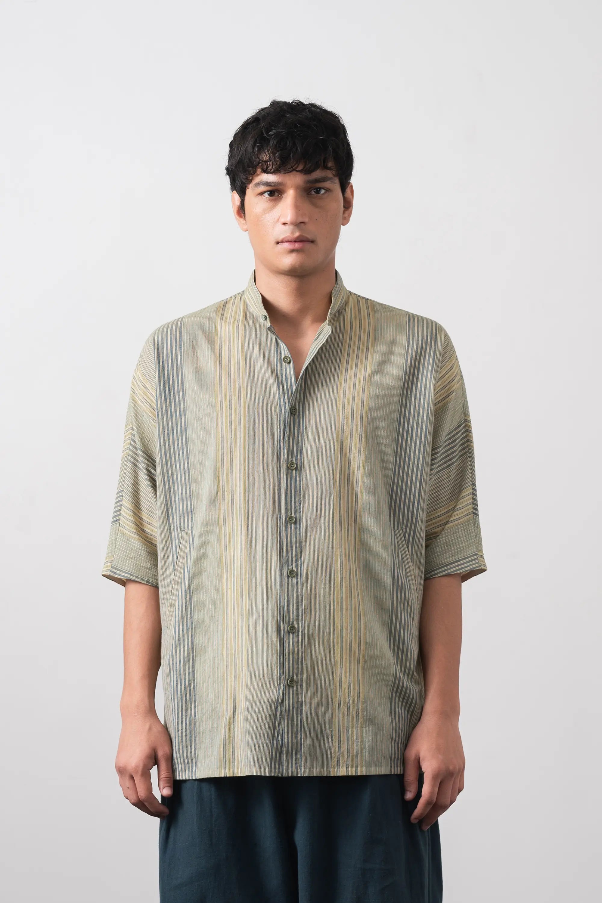 Mul Cotton Macca Shirt in Flaxen Yellow