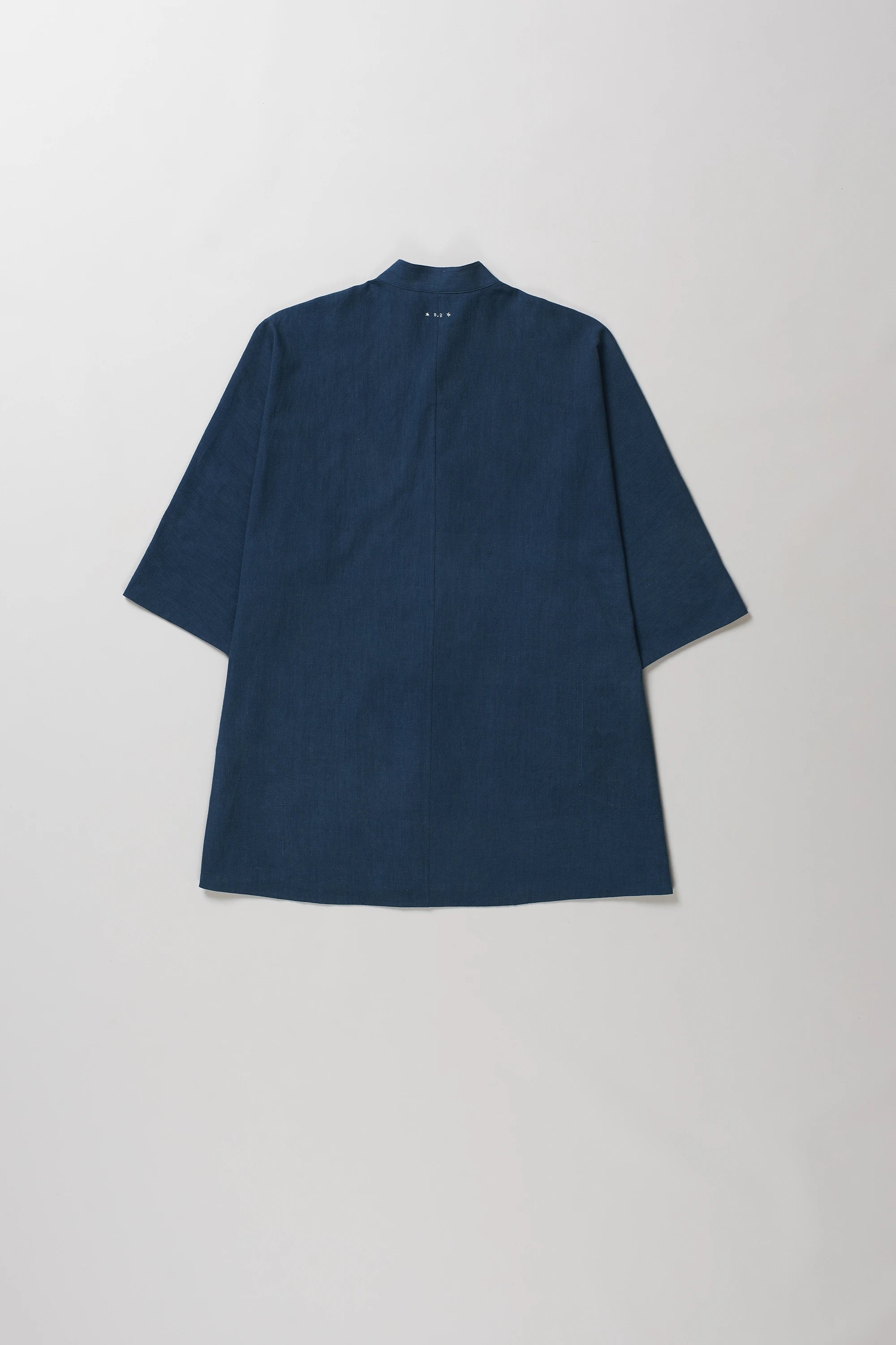 Back image of space blue cotton shirt