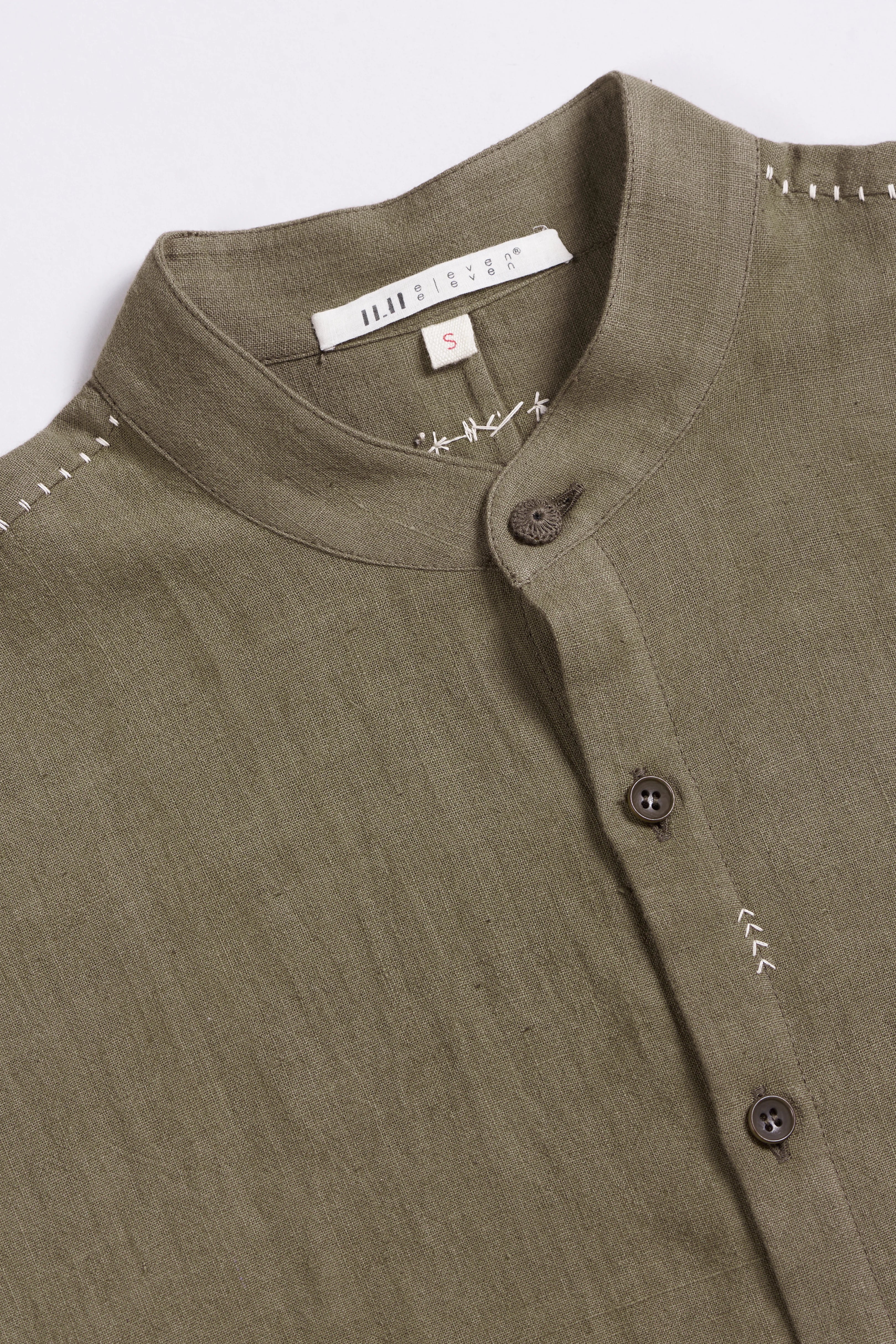 Khakhi Green Kimono Sleeve Shirt