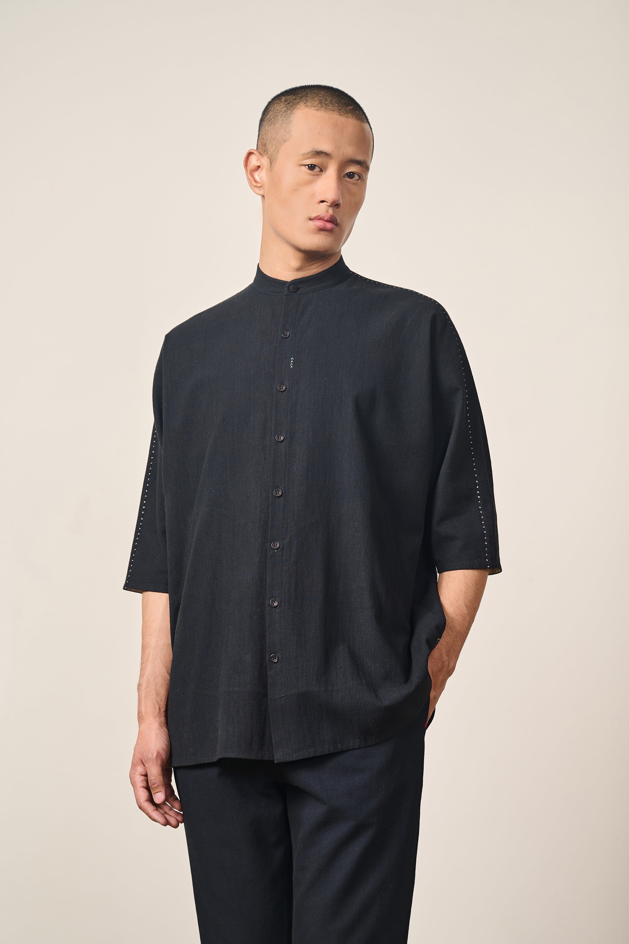 COTTON KIMONO HALF SLEEVE SHIRT