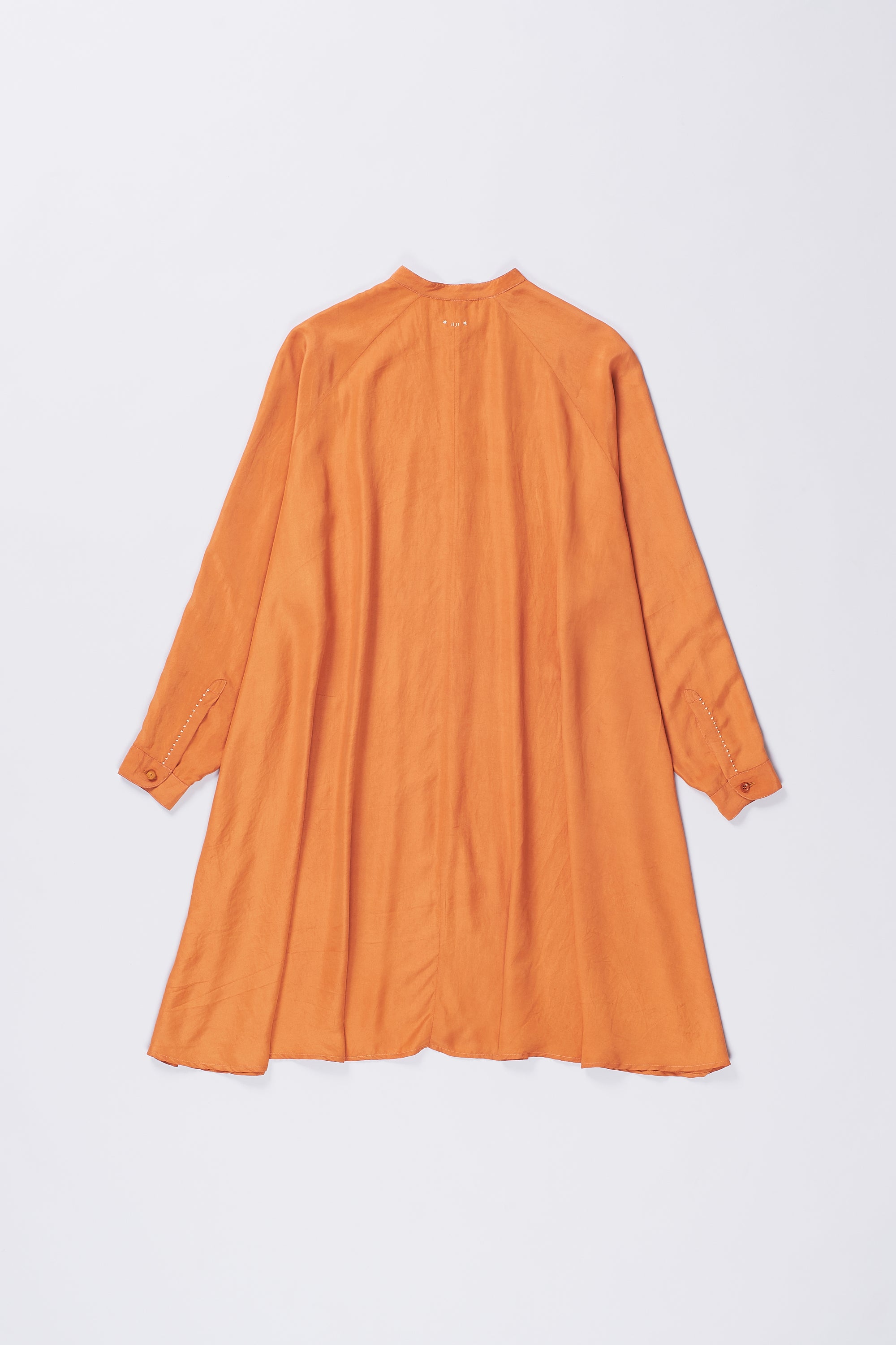 FLARED BUTTON DOWN DRESS IN SUNSET ORANGE