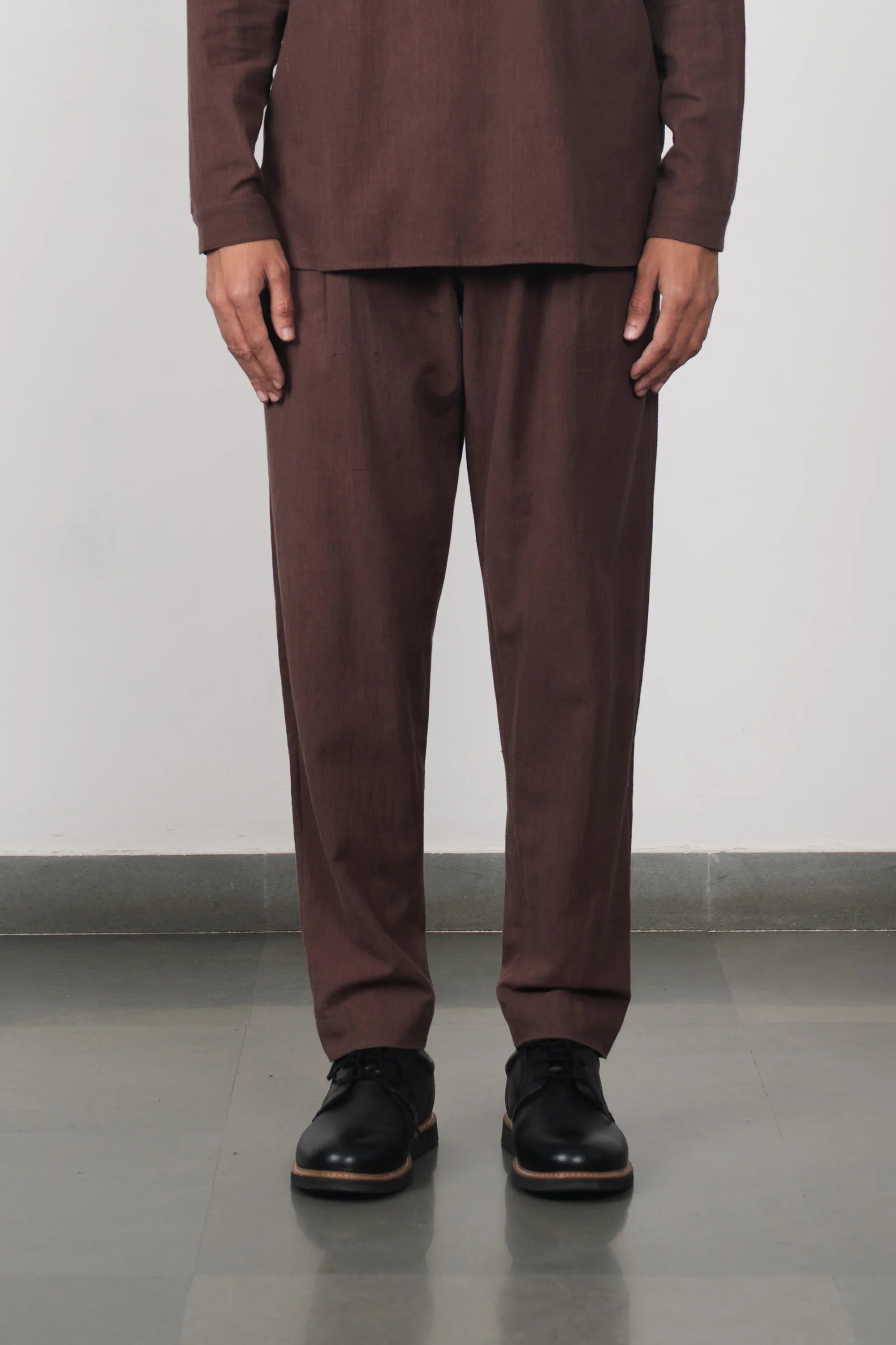 Burnt Umber Cotton Trousers