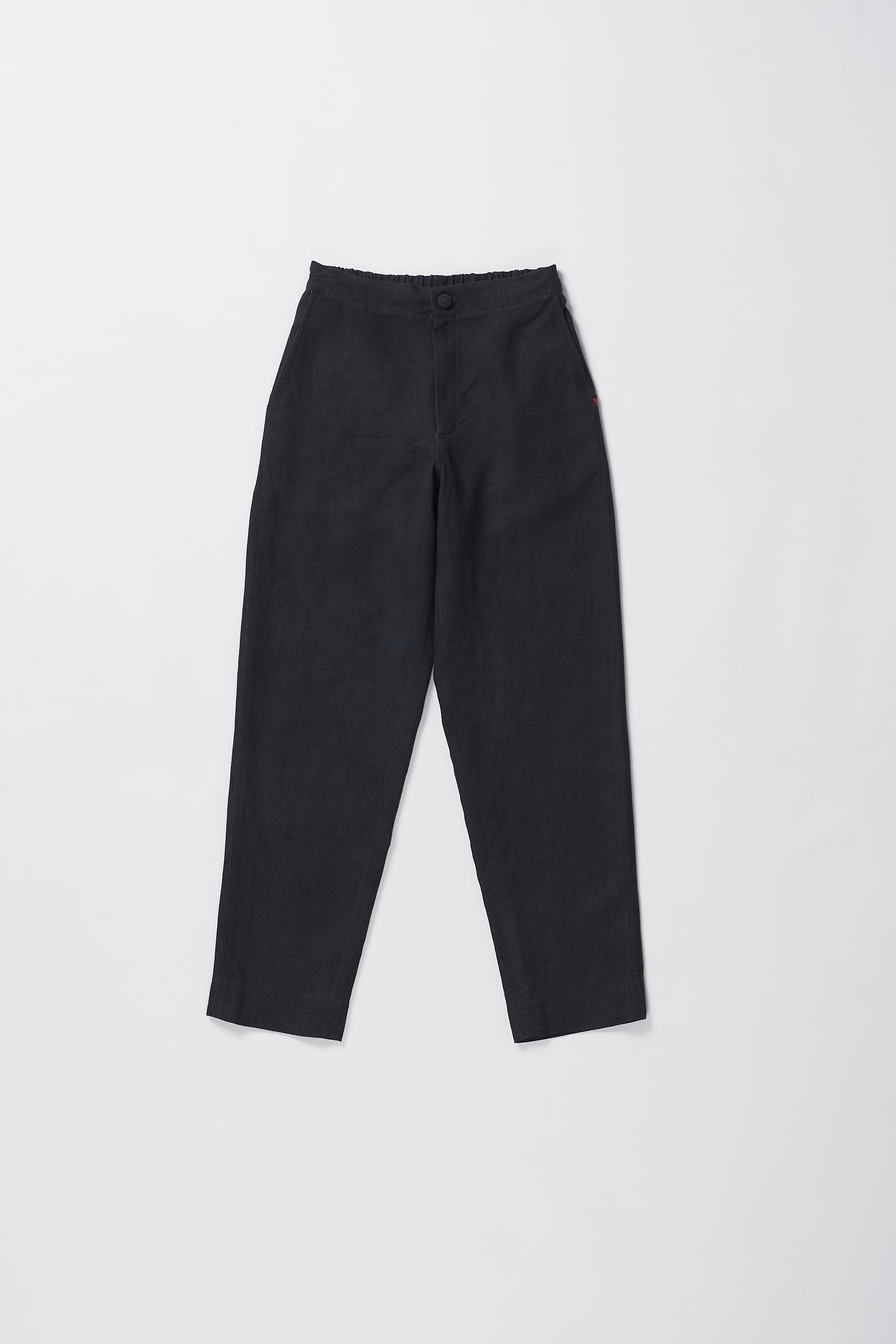 LINEN STRAIGHT FIT TROUSERS