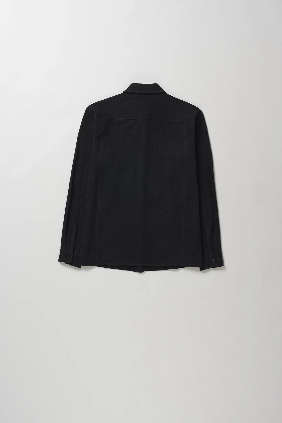 Back image of a cotton tangaliya black shirt
