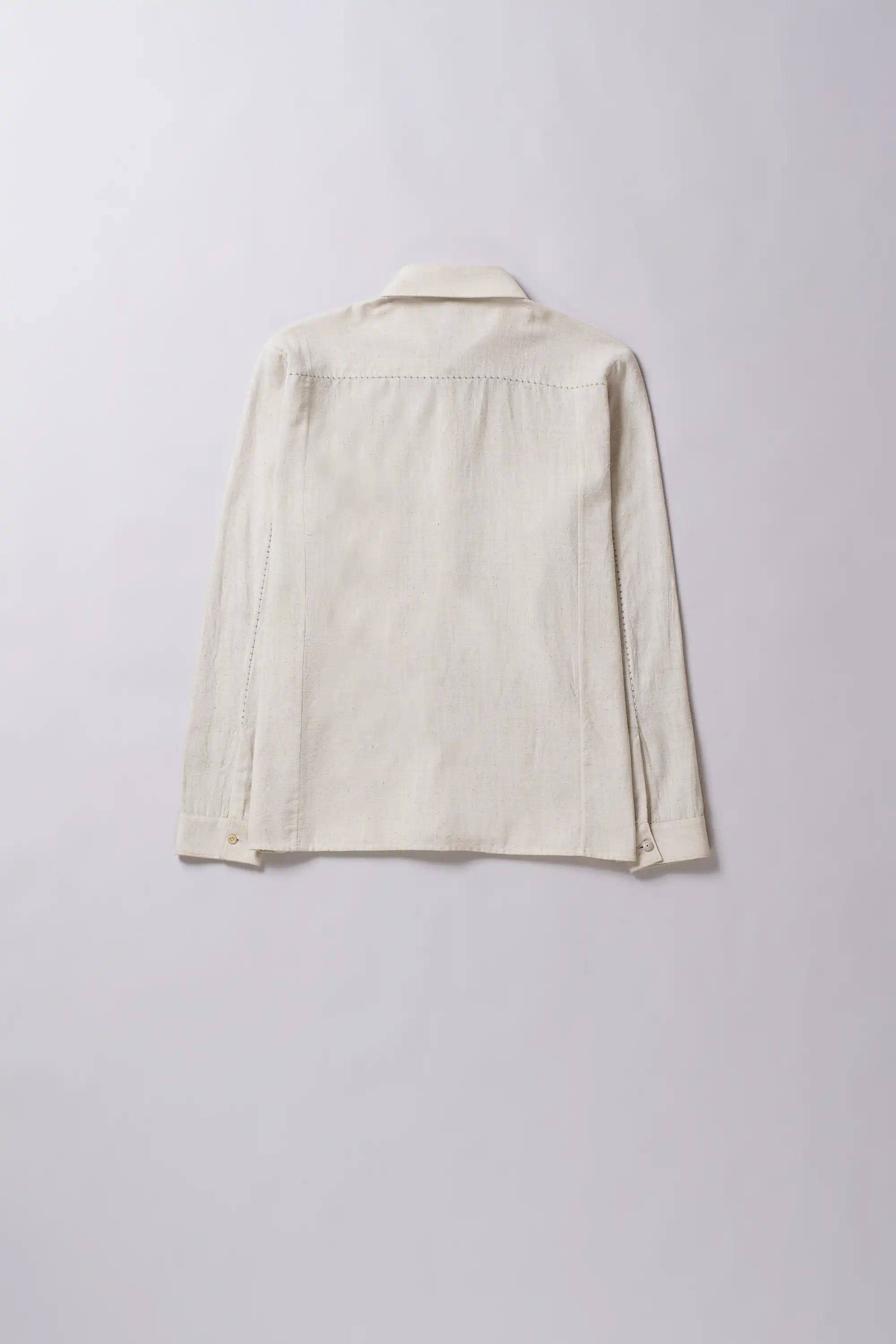Cotton ecru shirt with full-sleeves