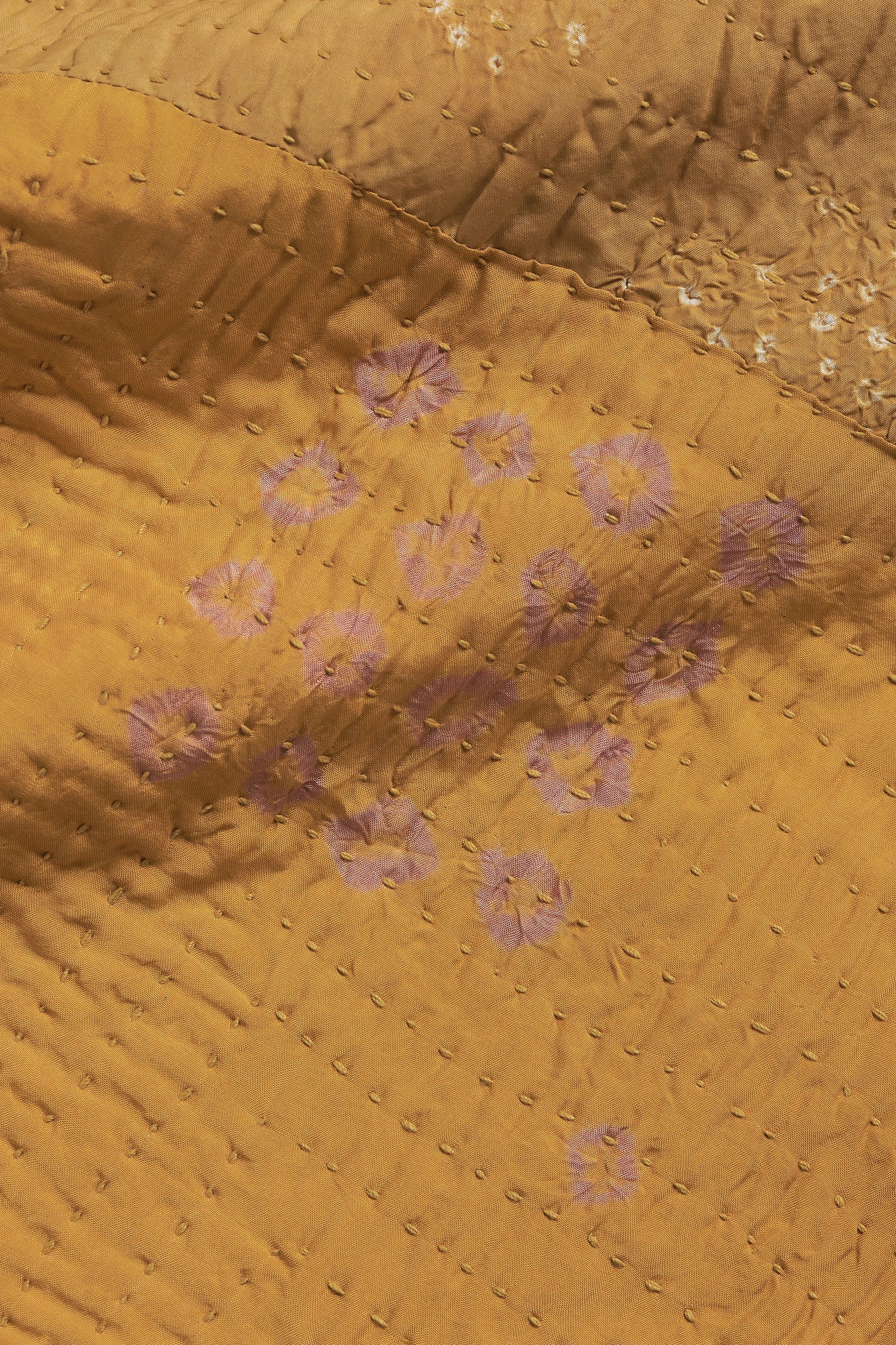 Yellow Patchwork Placemat with Kantha