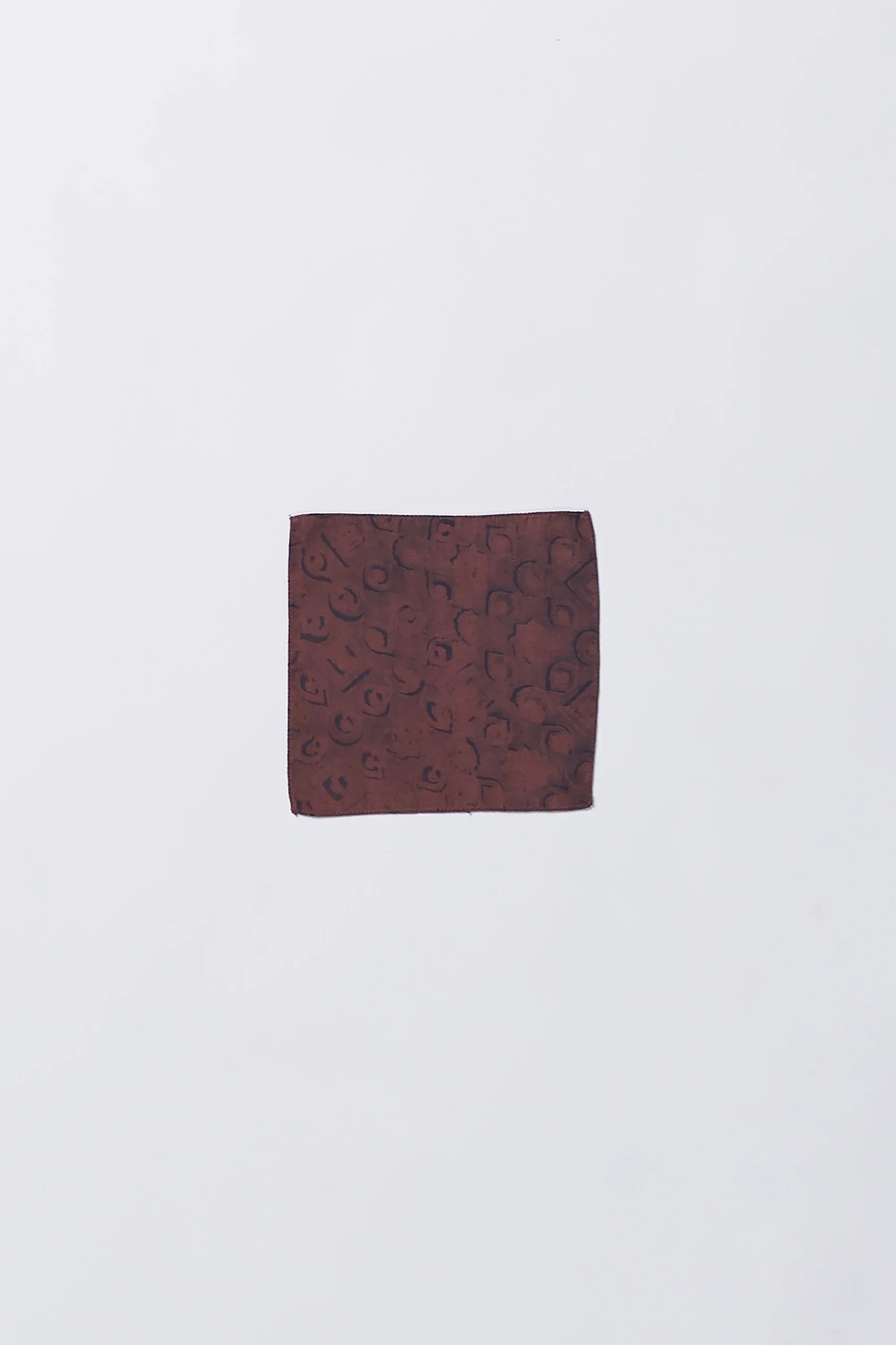 Cotton Silk Pocket Square in Burnt Umber