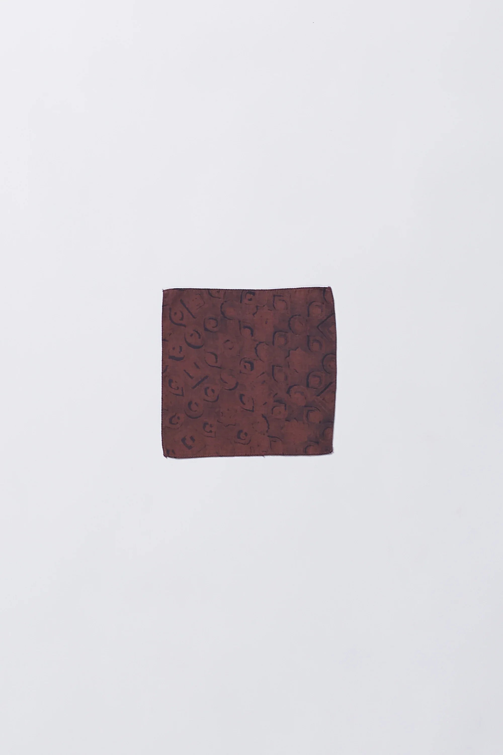Cotton Silk Pocket Square in Burnt Umber