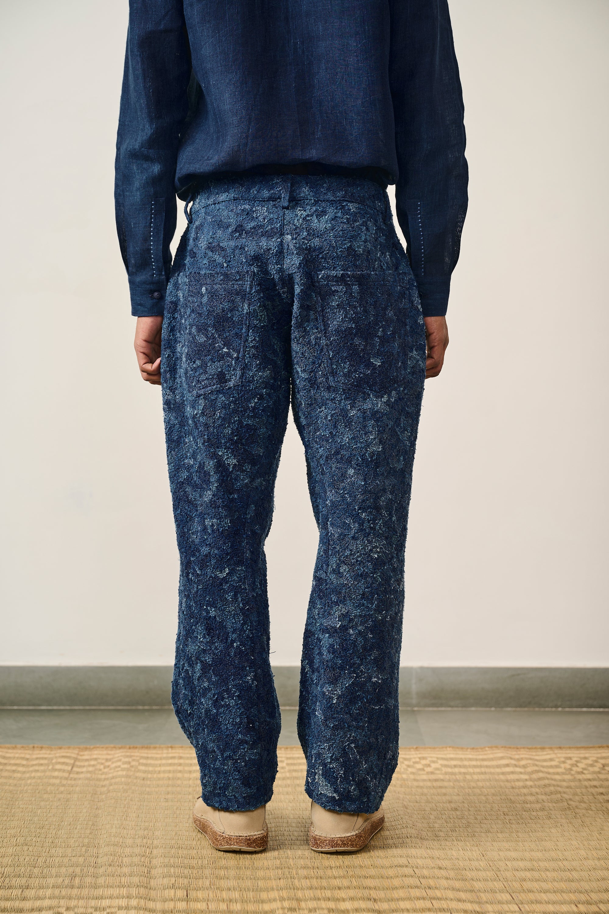 PATCHWORK  INDIGO TROUSERS