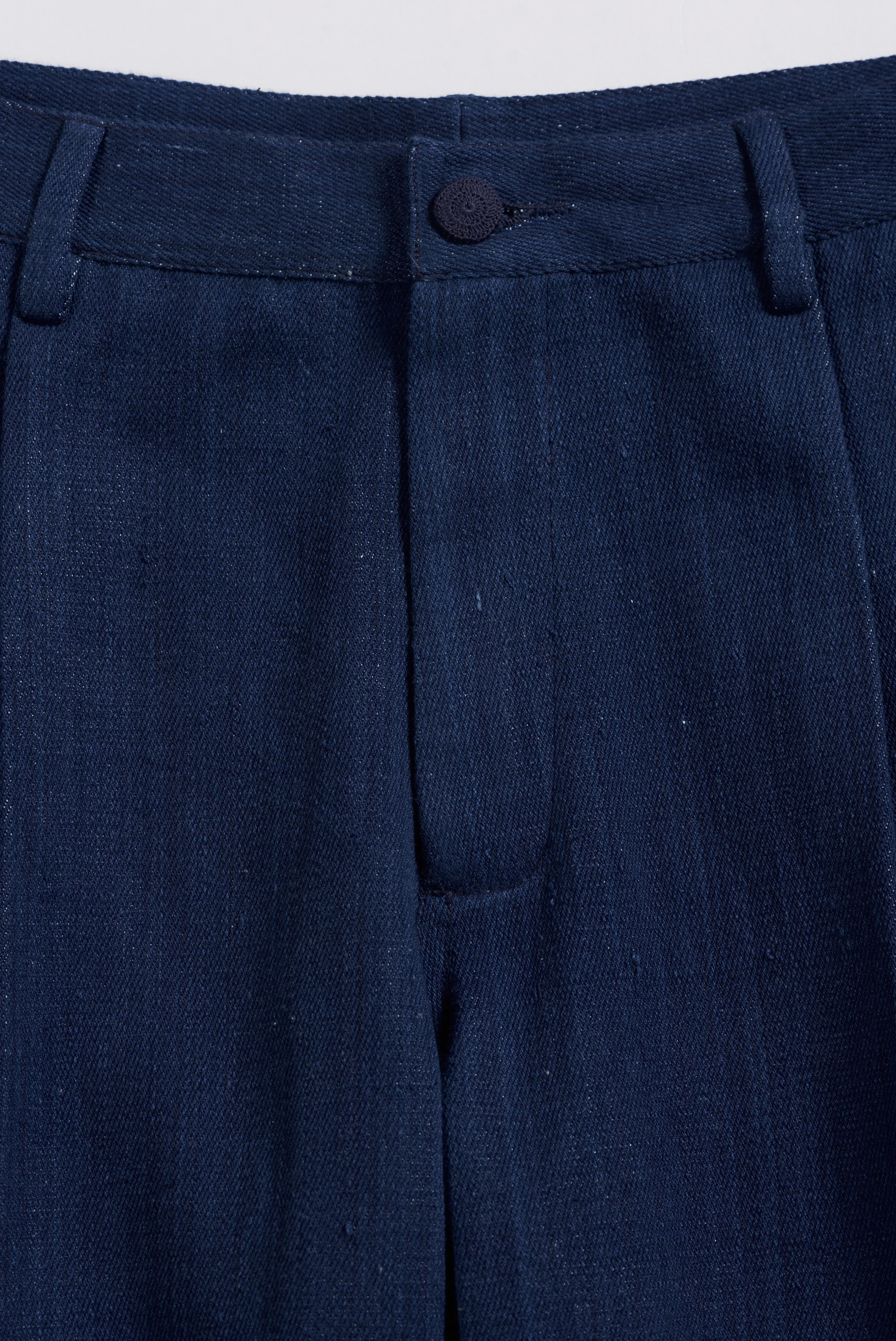 Indigo Denim Pleated Trousers