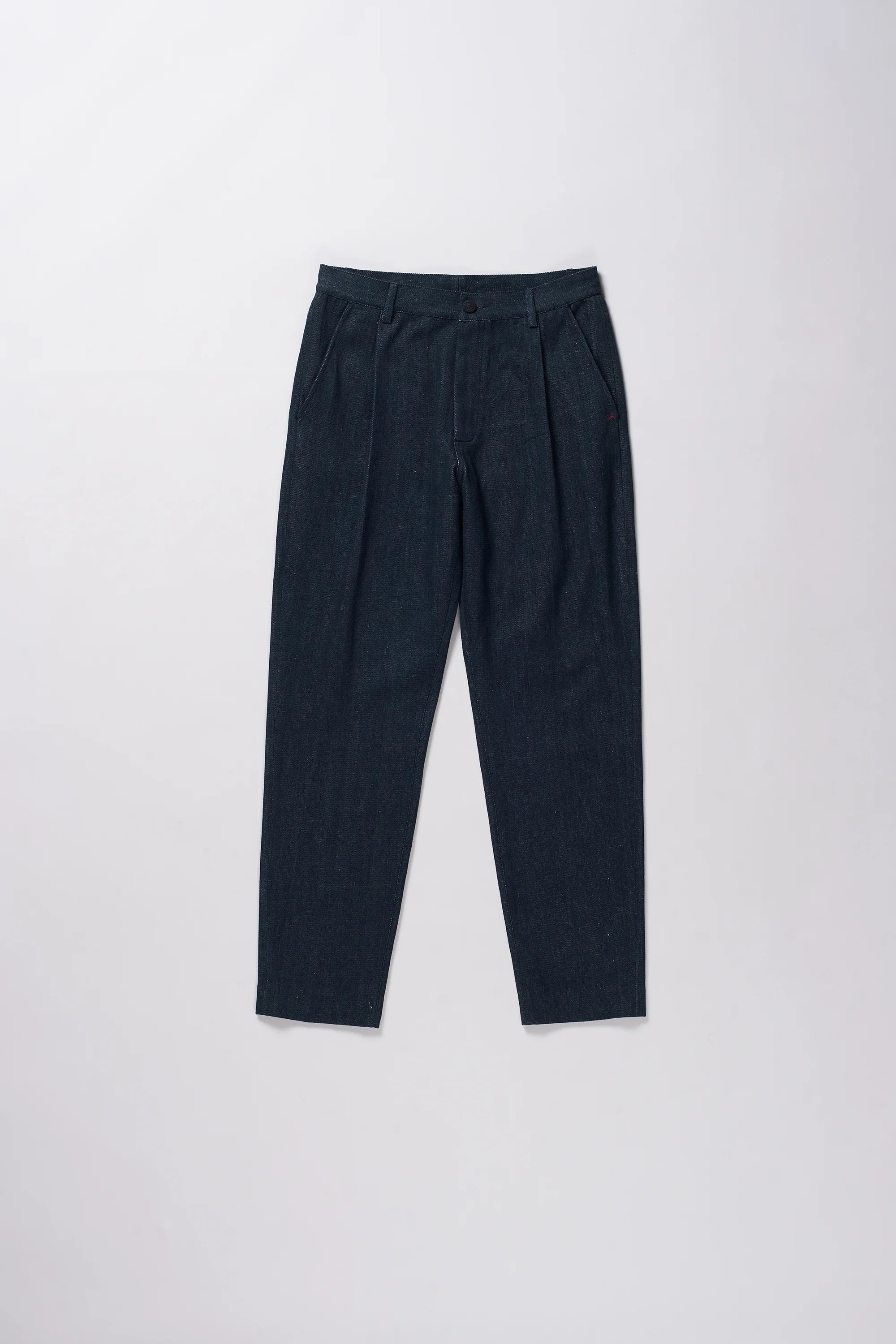 Midnight Indigo Denim Pleated Trousers