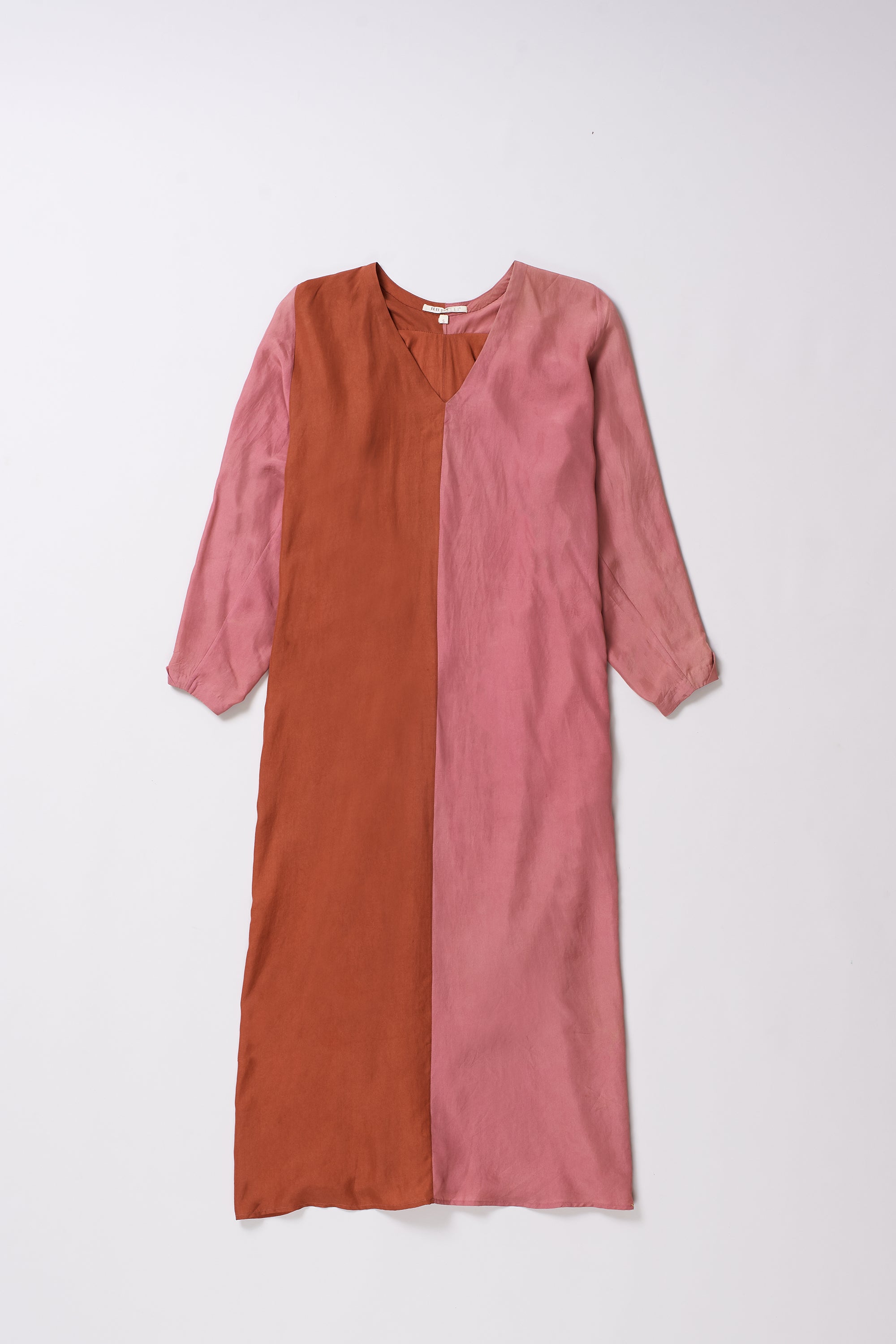 COLOUR BLOCKED SILK DRESS