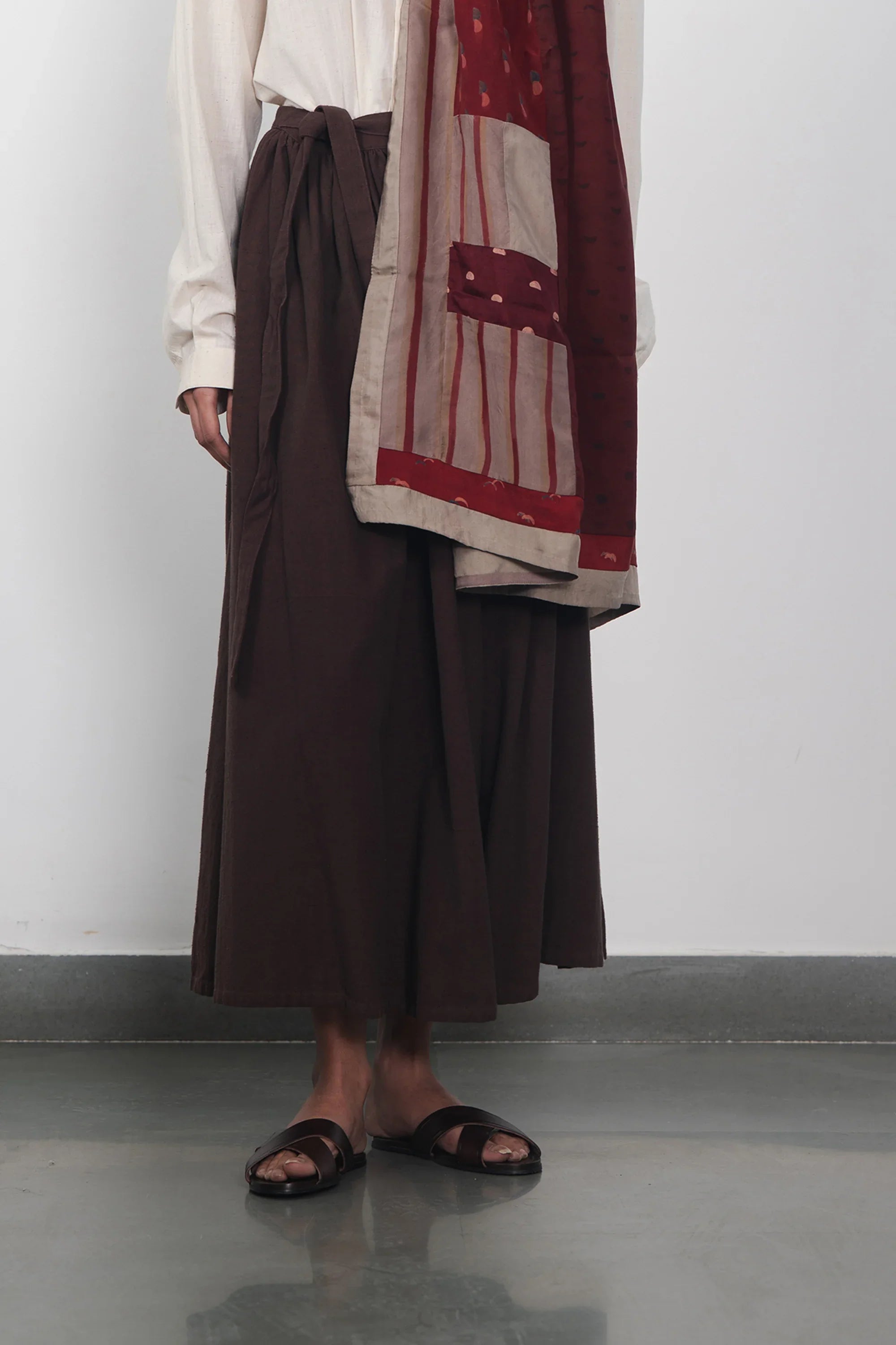 Cotton Skirt In Burnt Umber