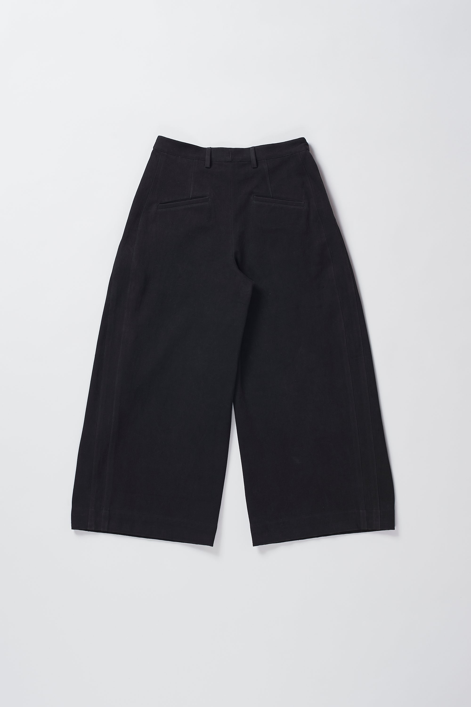 Overlap Pleated Trousers in Black