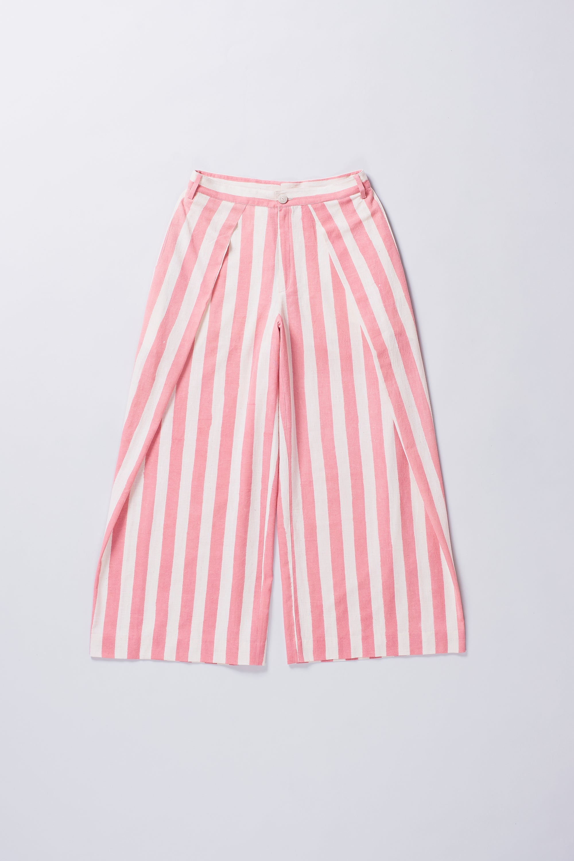 OVERLAP PLEAT TROUSERS IN SCREEN PRINT