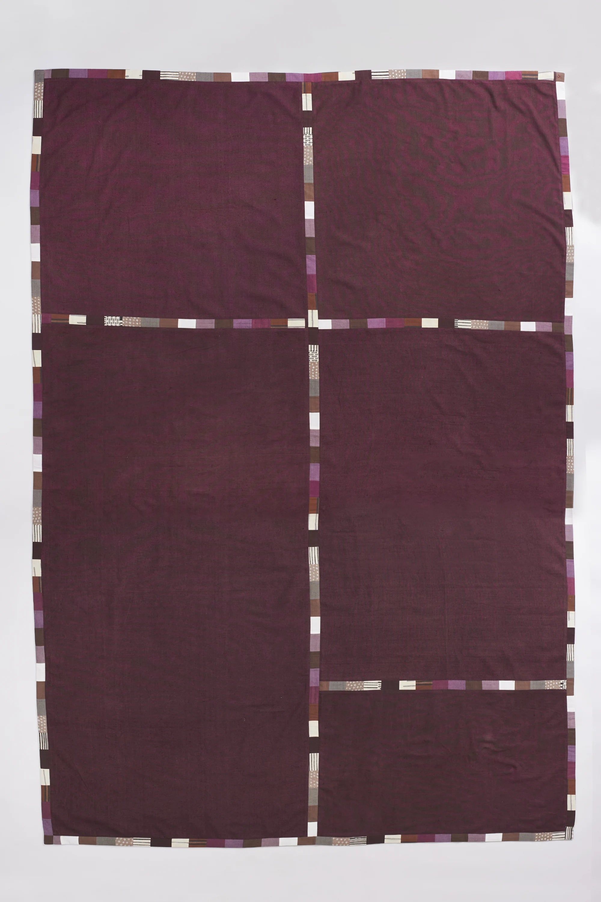 Purple Red Table Cloth with Kantha