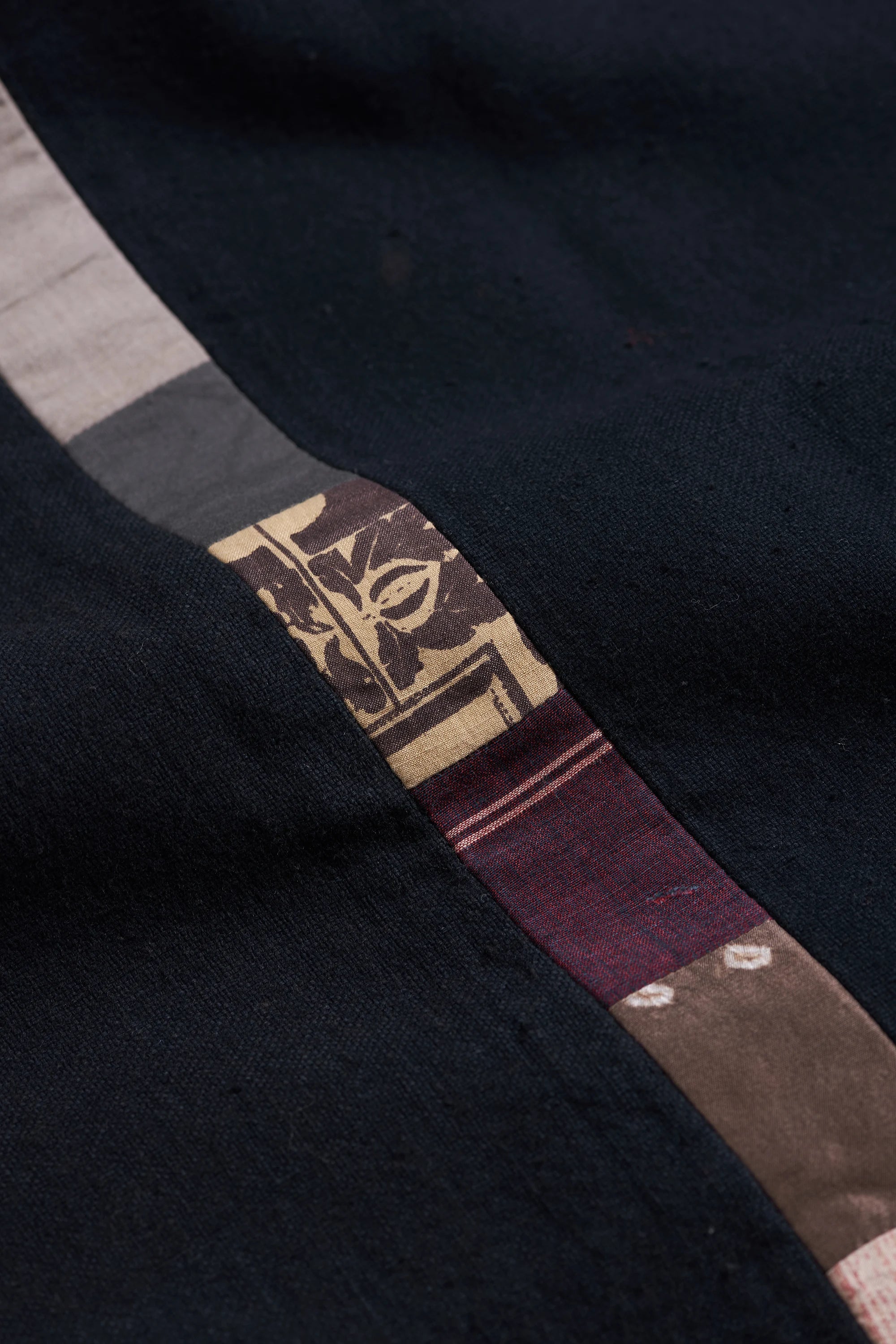 Black Table Cloth with Kantha