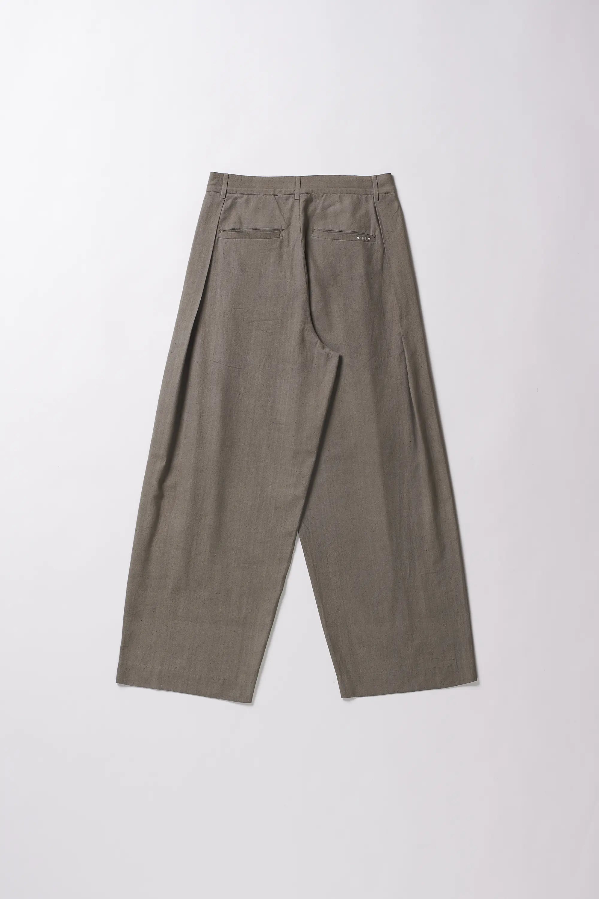 Back shot of a ash grey cotton trouser