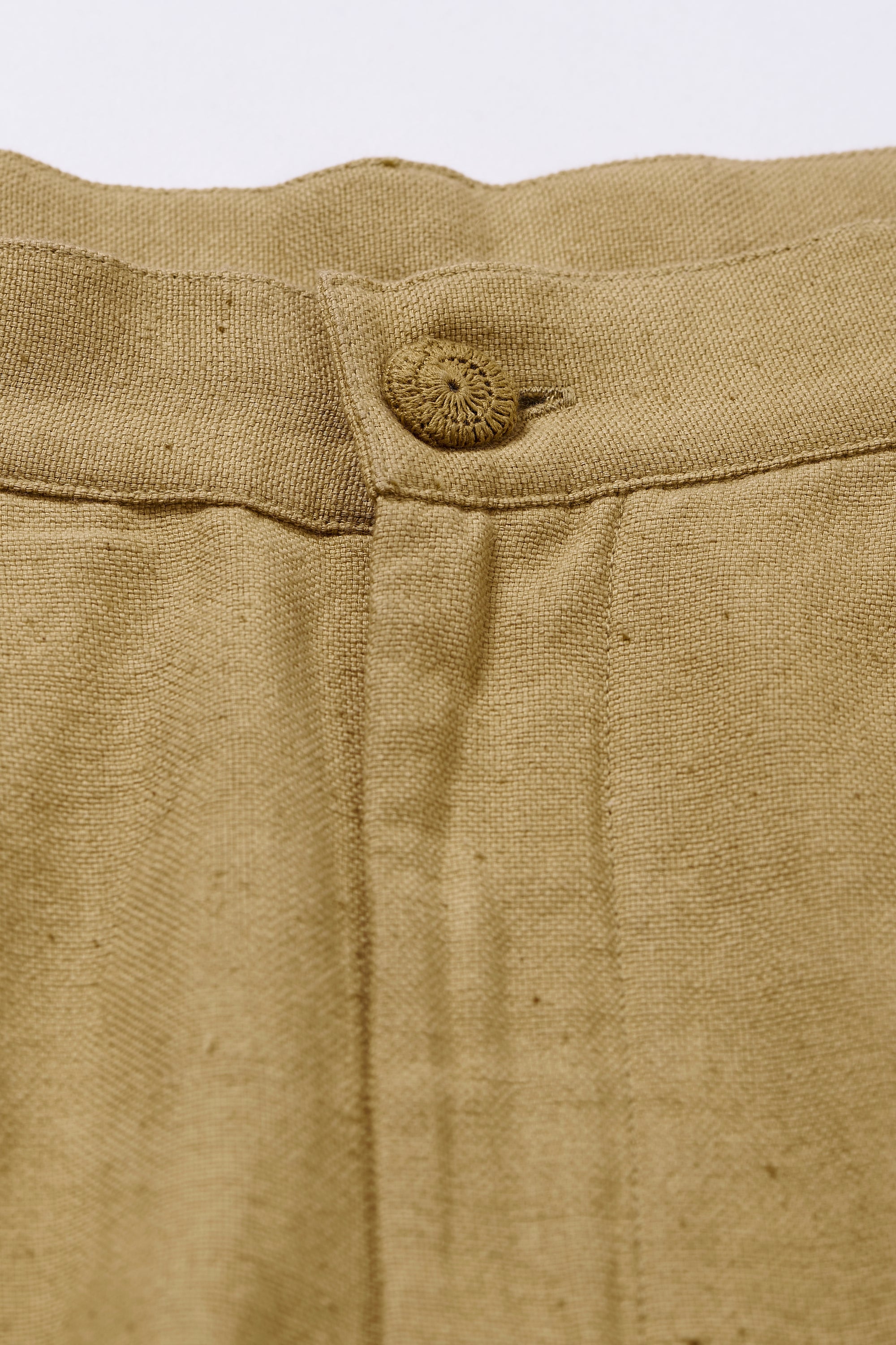 FLAXEN YELLOW PLEATED TROUSERS