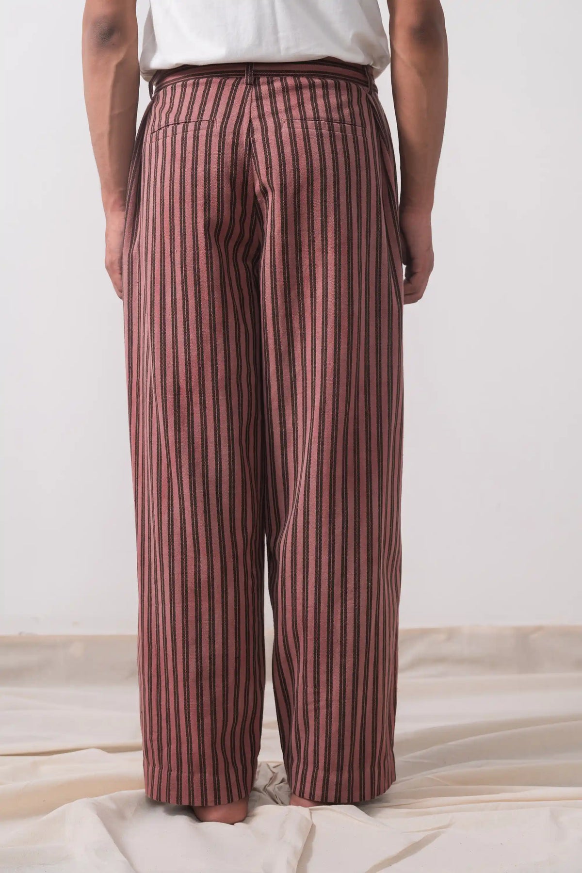 Pleated Wide Leg Trousers in Dusky Mauve