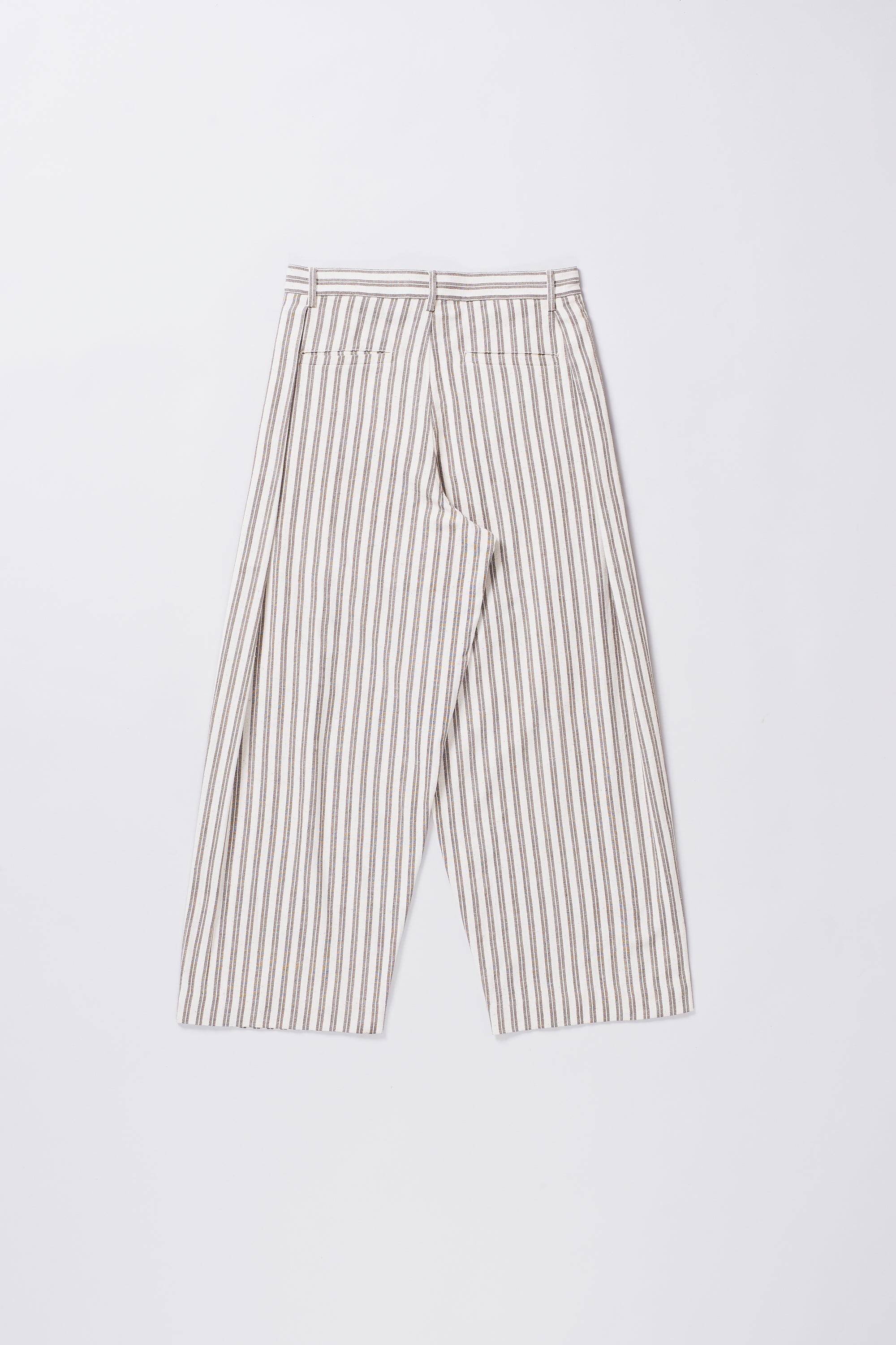 YARN DYED COTTON PLEATED TROUSER