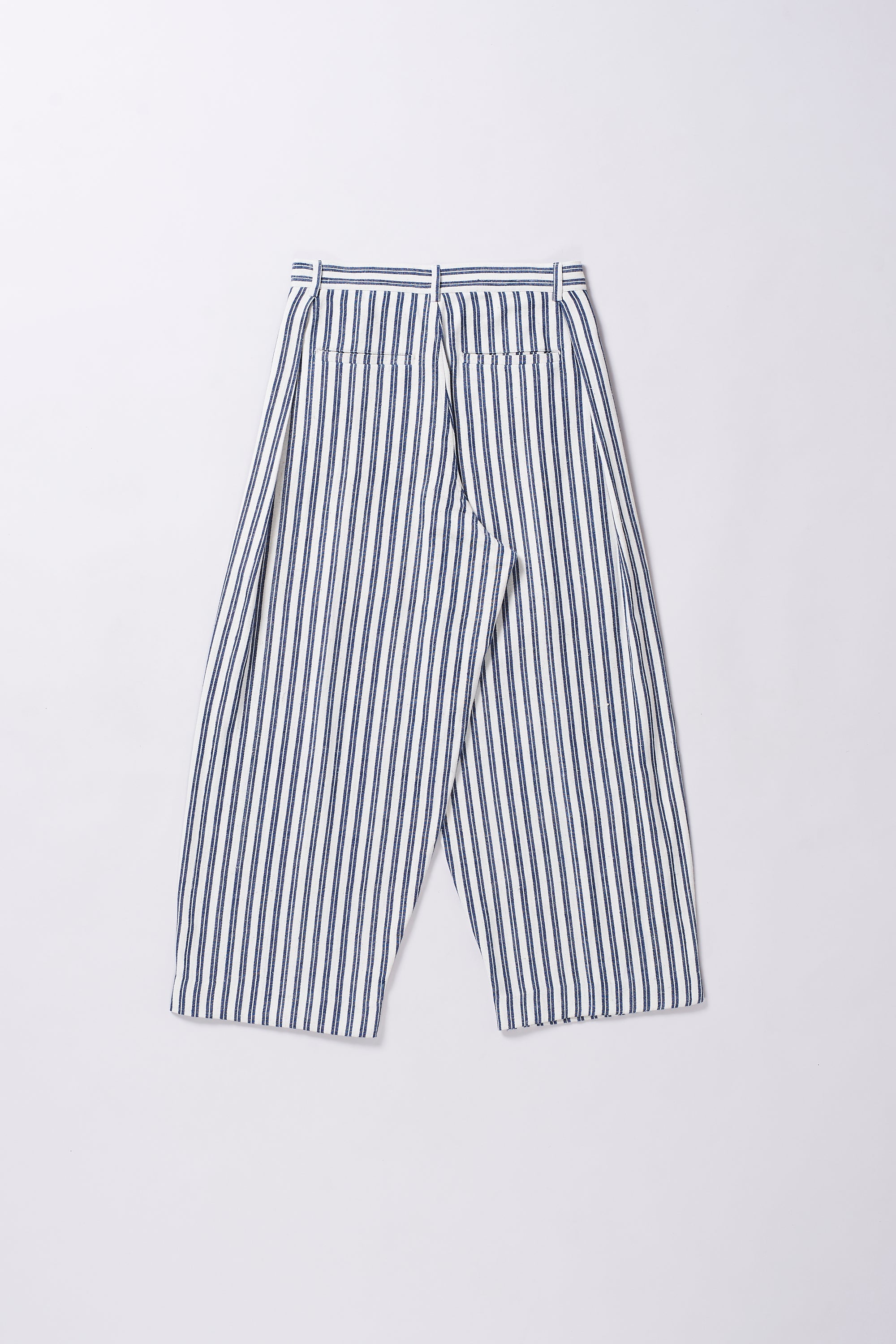 YARN DYED COTTON PLEATED TROUSER