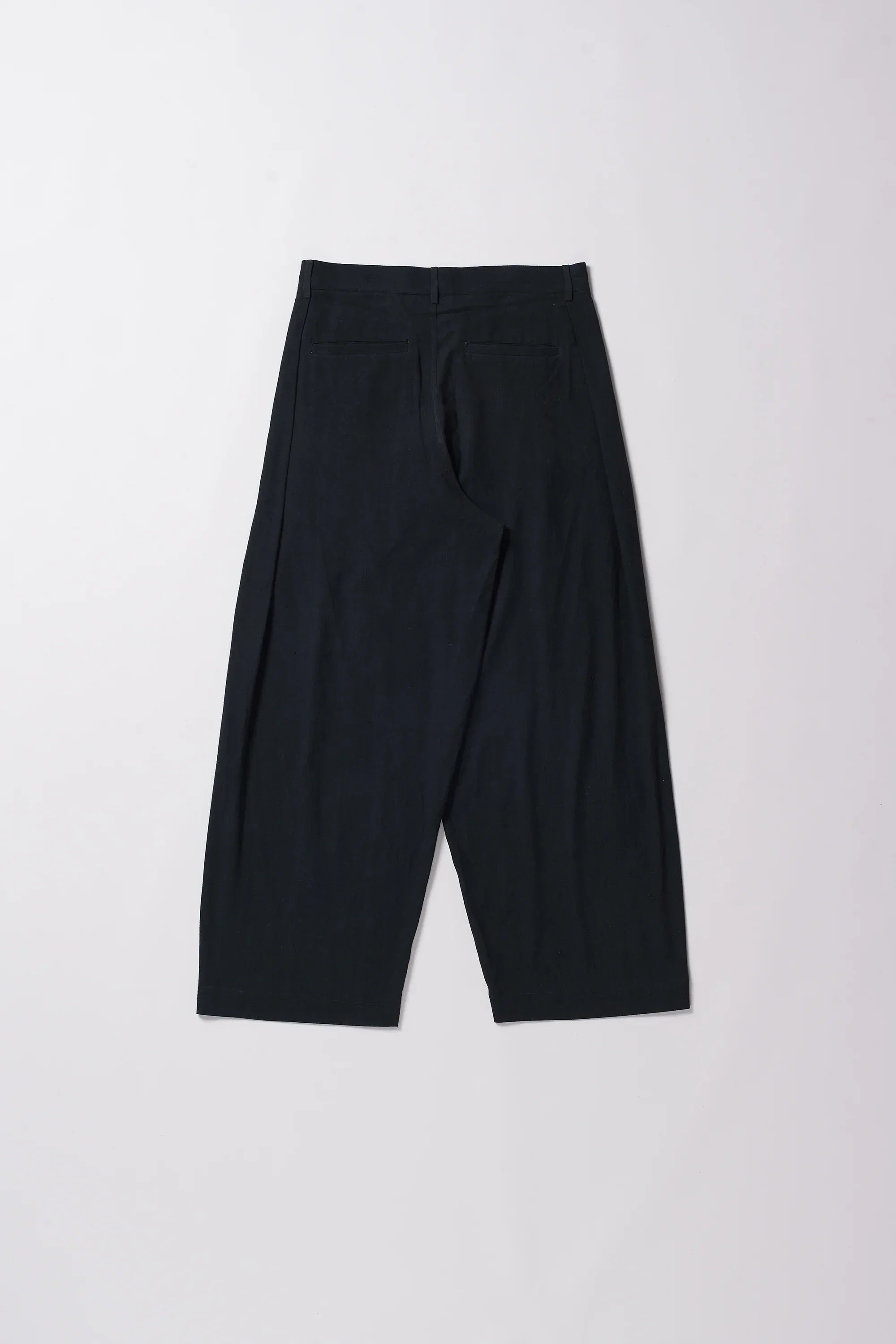 Cotton Pleated Trousers in Black