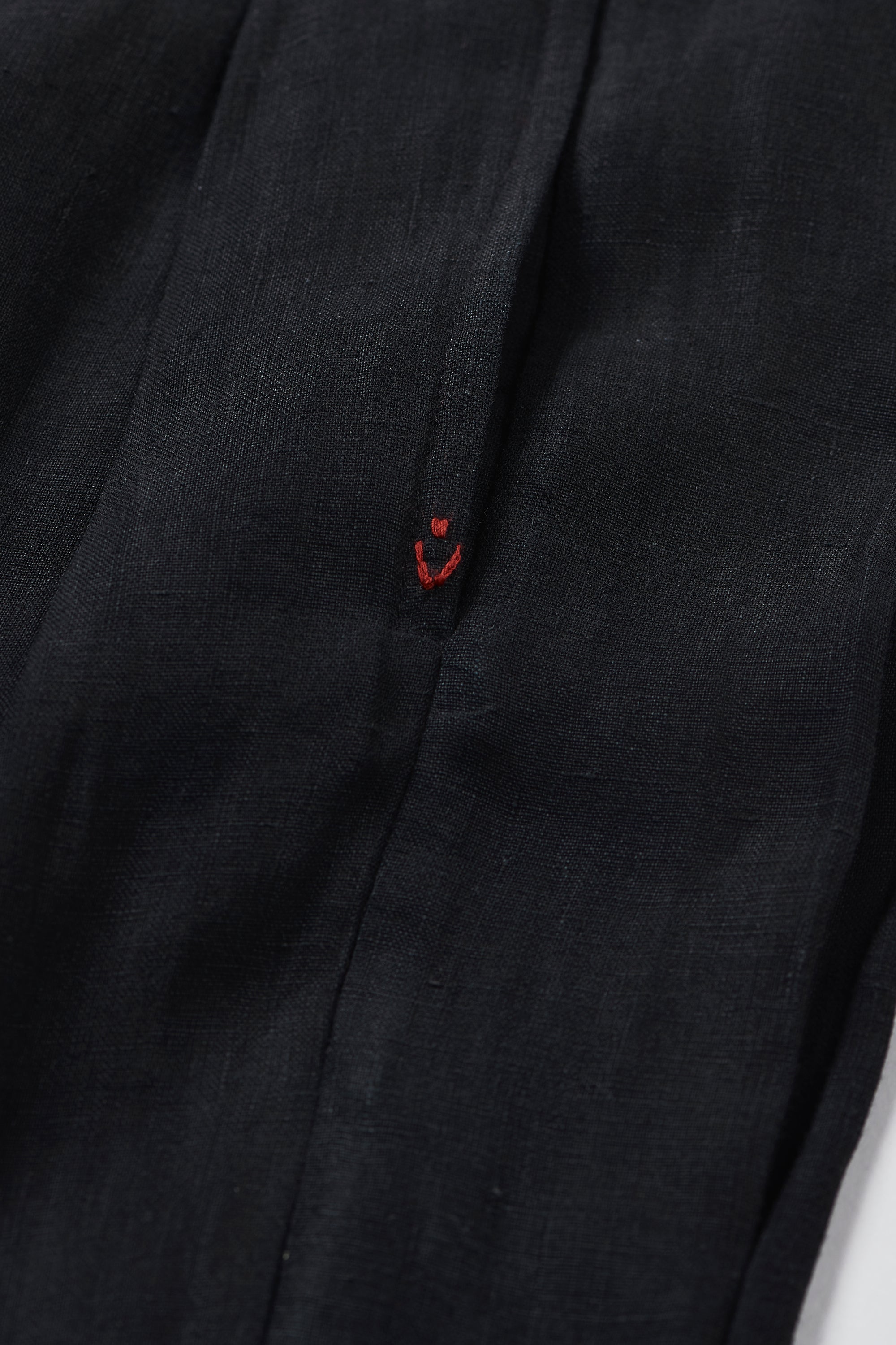 Black Linen Pleated Pants