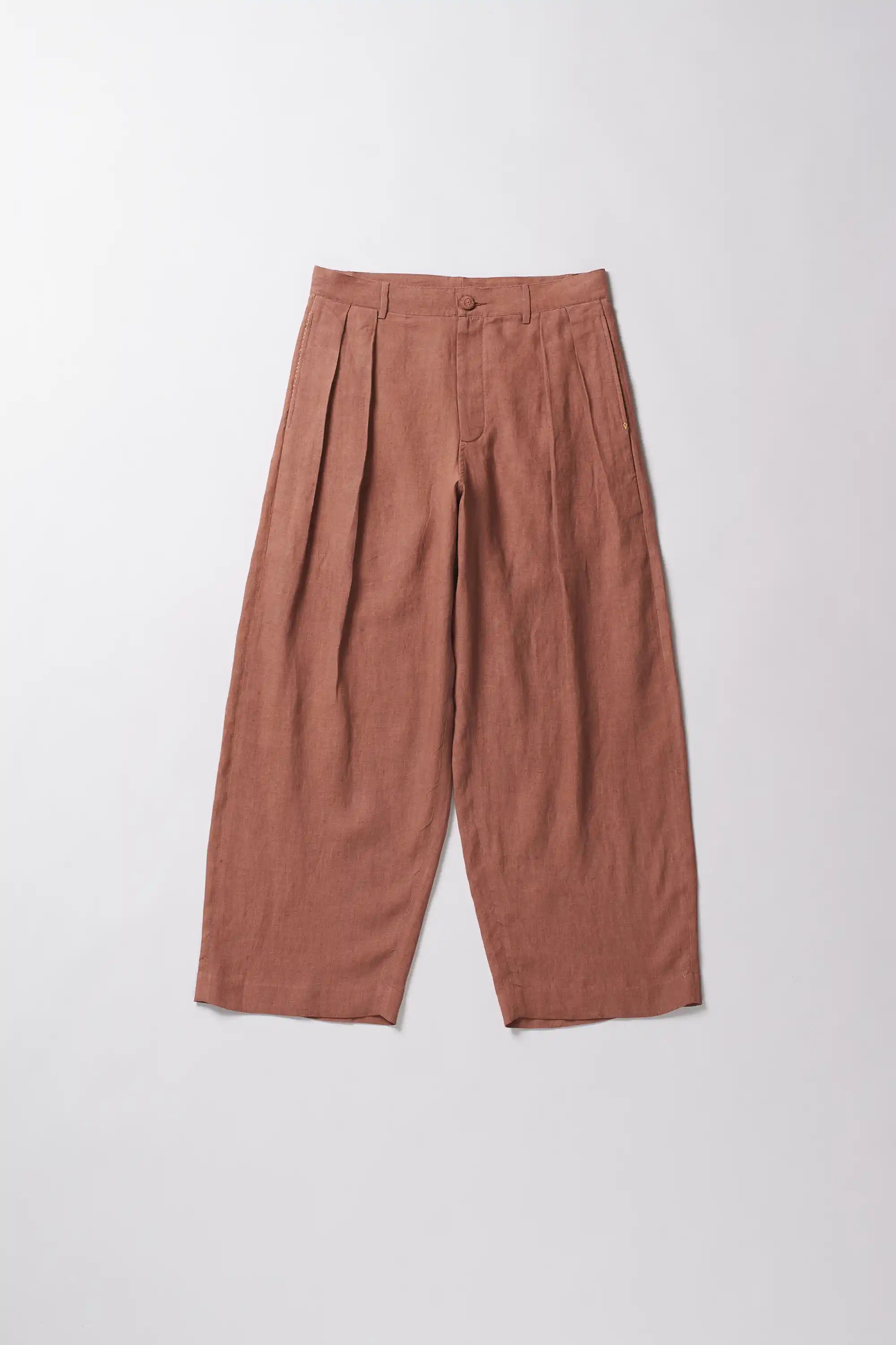 Orange rust pleated pant