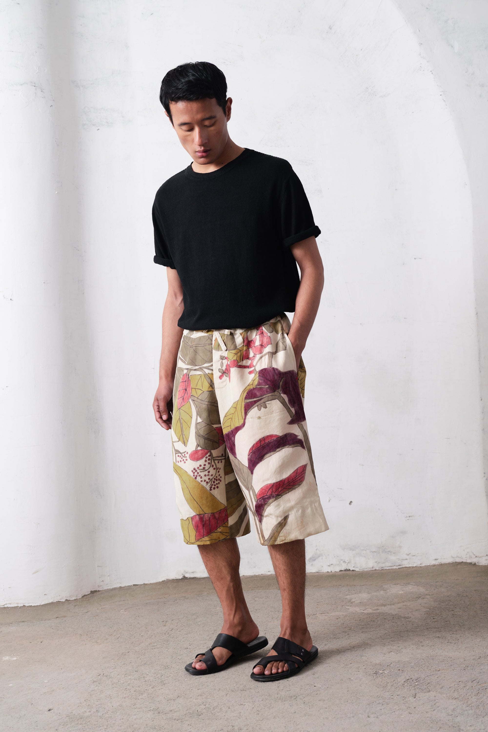 Tros Silk Handpainted Relaxed Pants